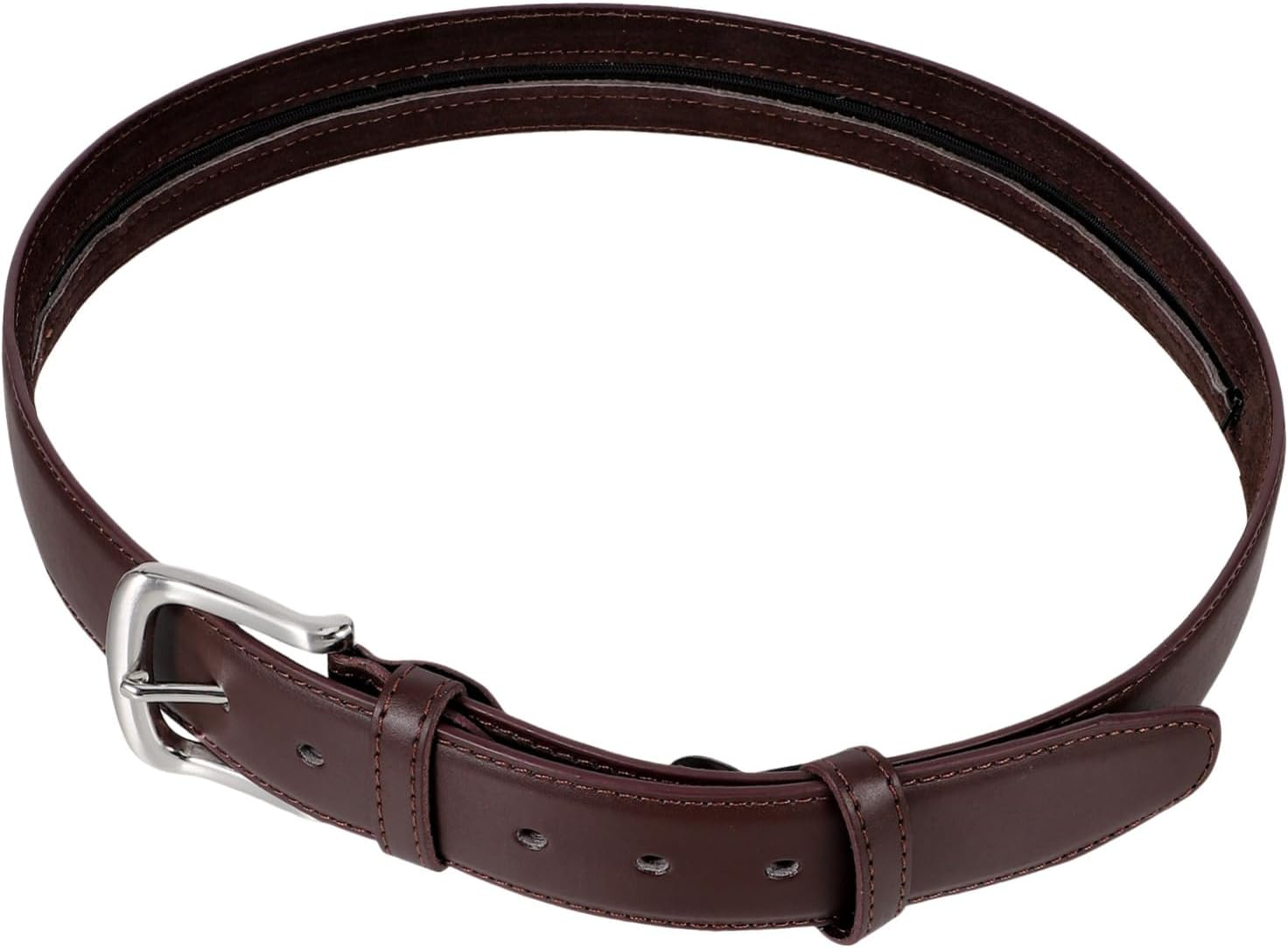 PAMINGONO Travel Money Belt with Concealed Zipper Pocket Secure Storage for Valuables Elegant PU Design for Men and Women Versatile Accessory for Travel and Daily Use Brown image number 3