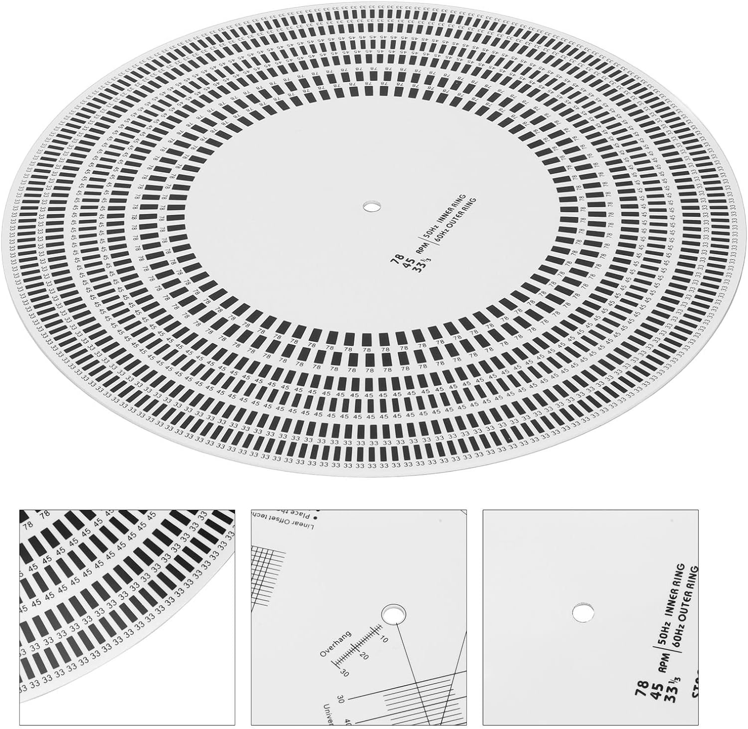 LP Stroboscope Disc, LP Turntables Calibration Disc Practical, Calibration Disc Rotational Speed Detection, Turntable Stroboscope Mat for Record Player image number 4