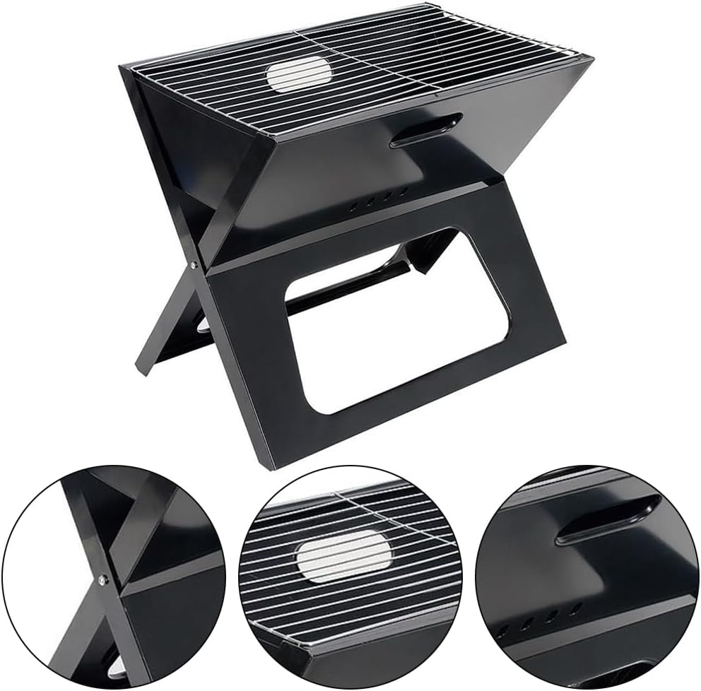 Portable BBQ Kabob Grill, Folding Iron Roast Rack, Lightweight Barbecue Charcoal Grill, Suitable for Outdoor Grilling Cooking Camping Hiking Picnics Tailgating Backpacking Party ﻿ ﻿ image number 1