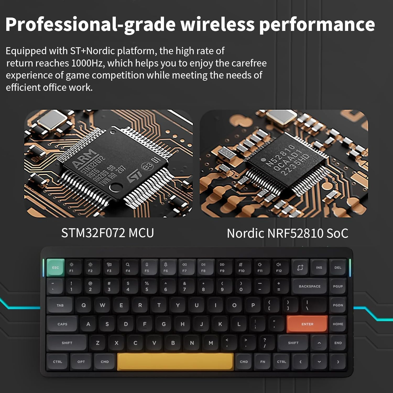 Nuphy Air75 V2 Portable 75% Mechanical Keyboard,Wireless Keyboard,Supports Bluetooth/2.4G/Usb-C RGB Bluetooth Keyboards,Compatible with Windows/Mac Os/Linux Systems-Gateron Blue Switch image number 4