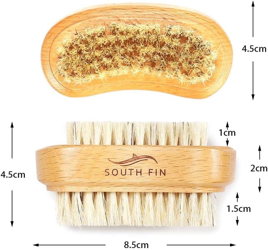 Harayaa 2Pcs Double Sided Beechwood Finger Nail Brush Scrub Fingernail Scrubbing image number 3