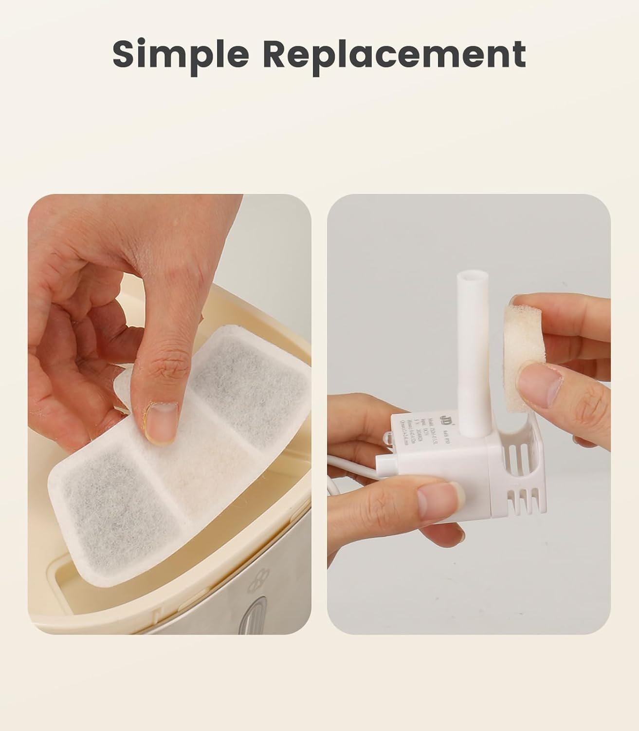 Oneisall 8Pcs Replacement Filters for PW03 3.5L Cat Water Fountain （For Fountain in Model PW03 image number 3