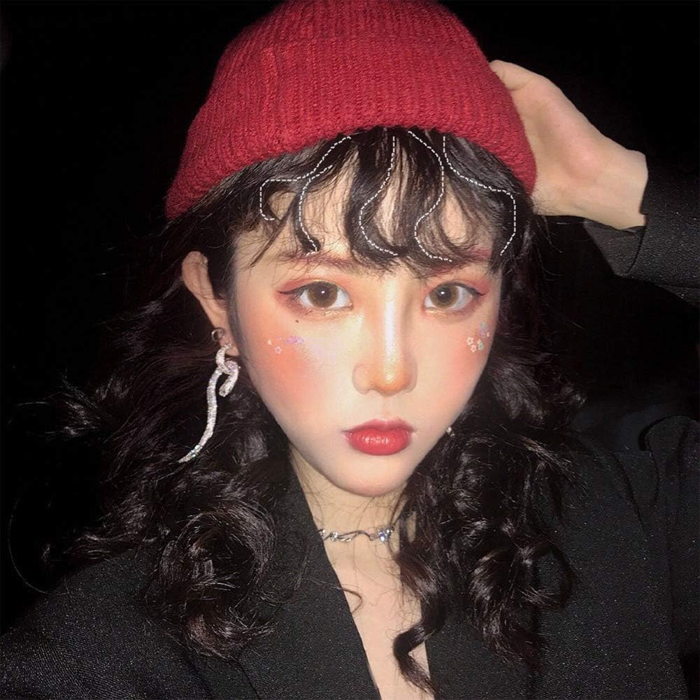 Brown Artificial Bangs Natural Fluffy Curly Fake Bangs for Girls Clip in Hair Extensions Hairpiece Light Hairpieces Hair Extensions Wigs and Accessories image number 2