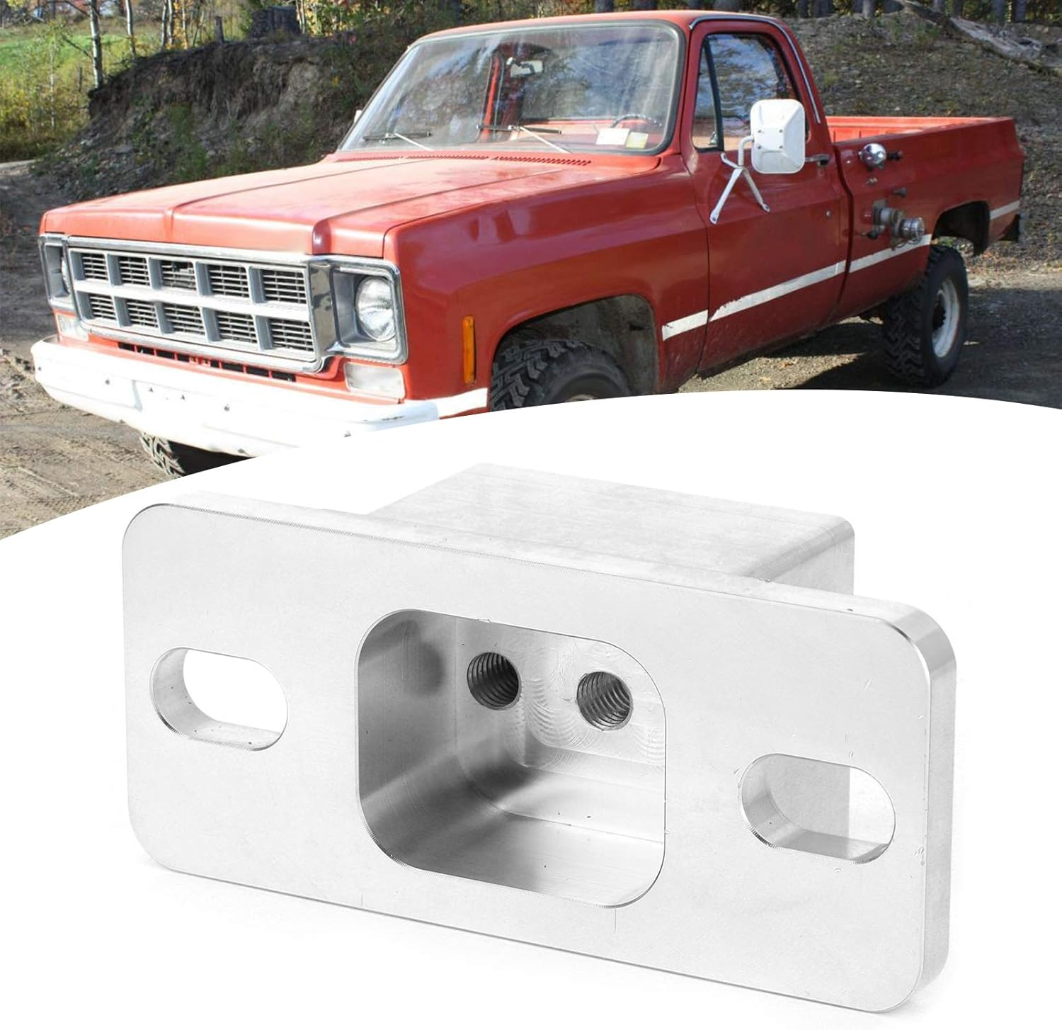 POENVFPO Aluminum Solid Transmission Mount - Fit for TH350 TH400 700R4 4L60E, Easy Installation for Car Owners image number 2