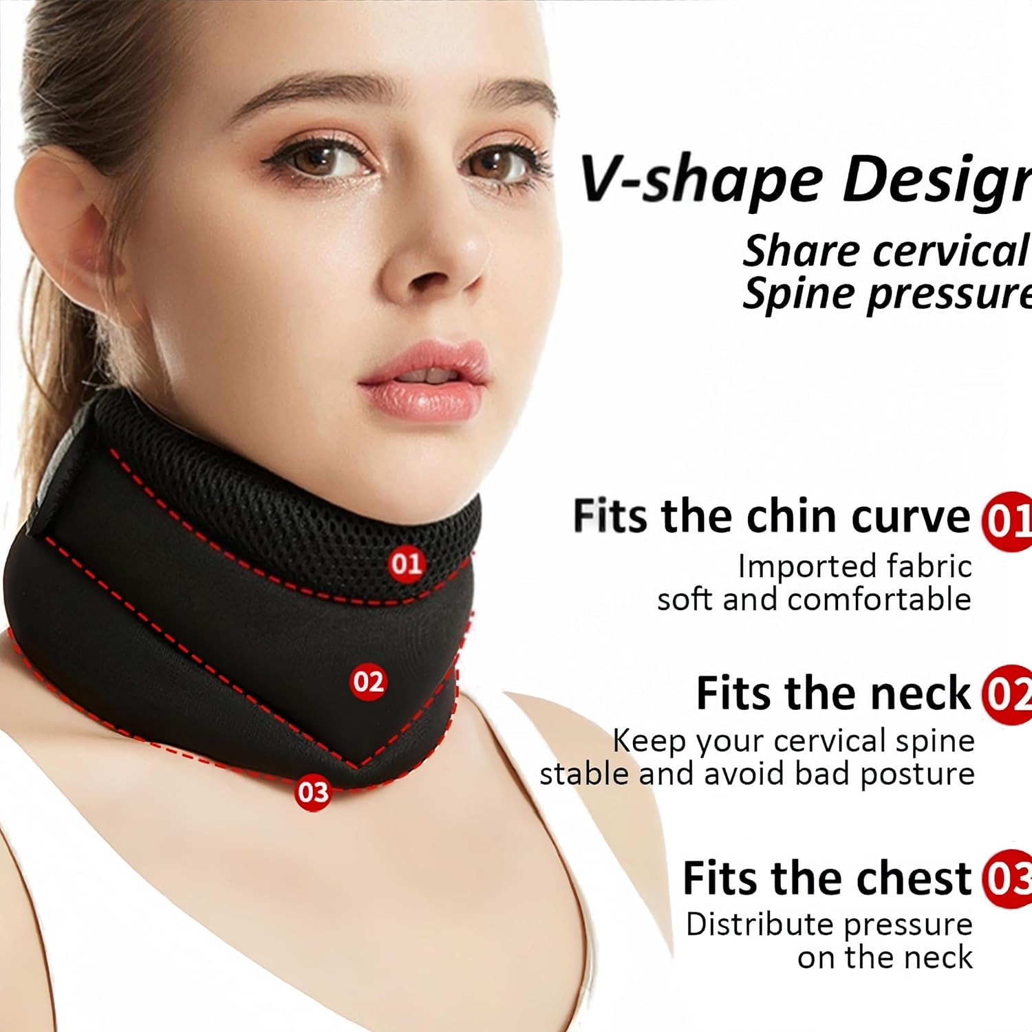 Neck Brace Collars Stretcher Adjustable Neck Support for Snoring Cervical Neck Travel Pillow Sleep Aid image number 1