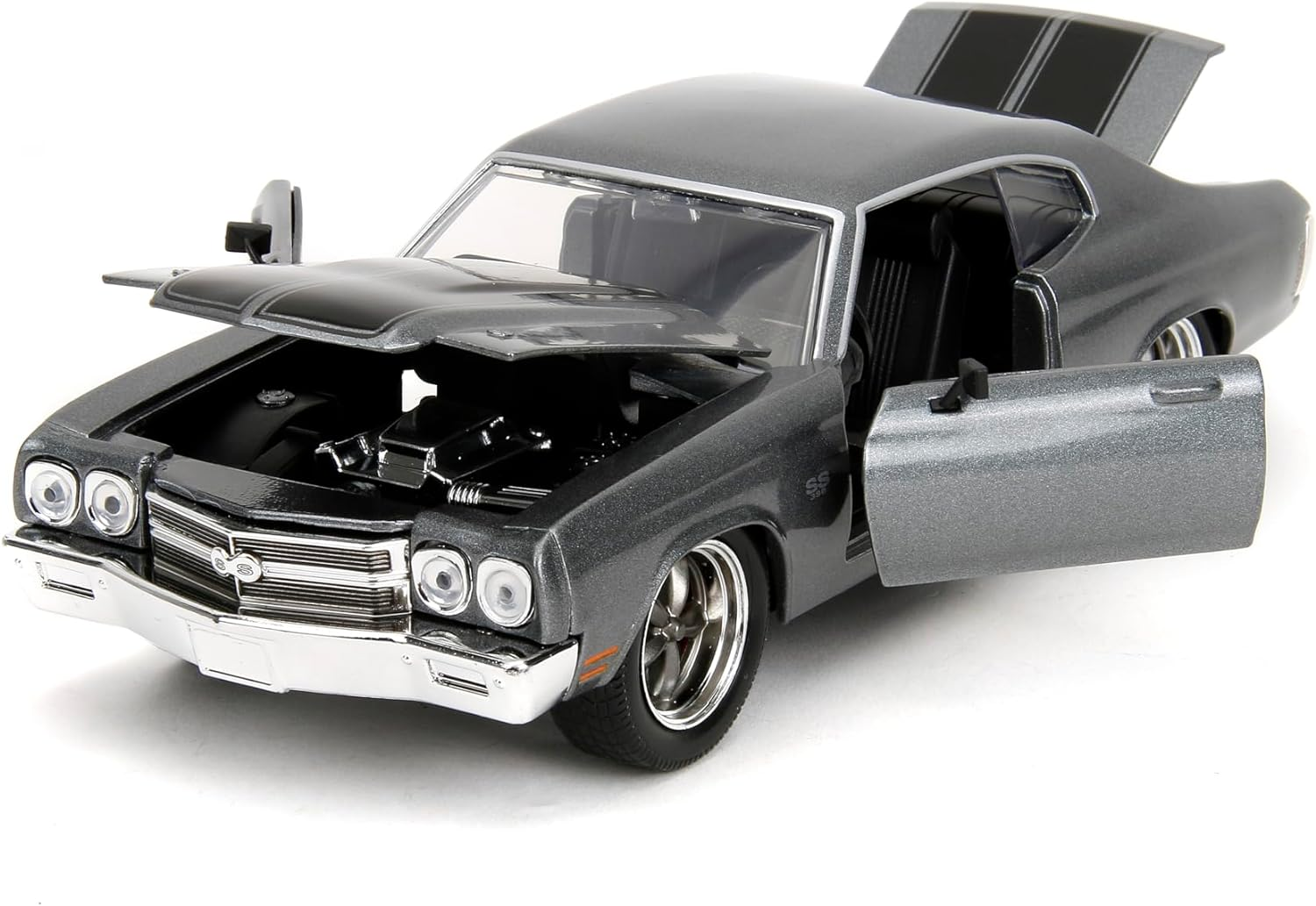 Fast & Furious 1:24 1970 Chevy Chevelle SS Die-Cast Car, Toys for Kids and Adults(Grey) image number 2