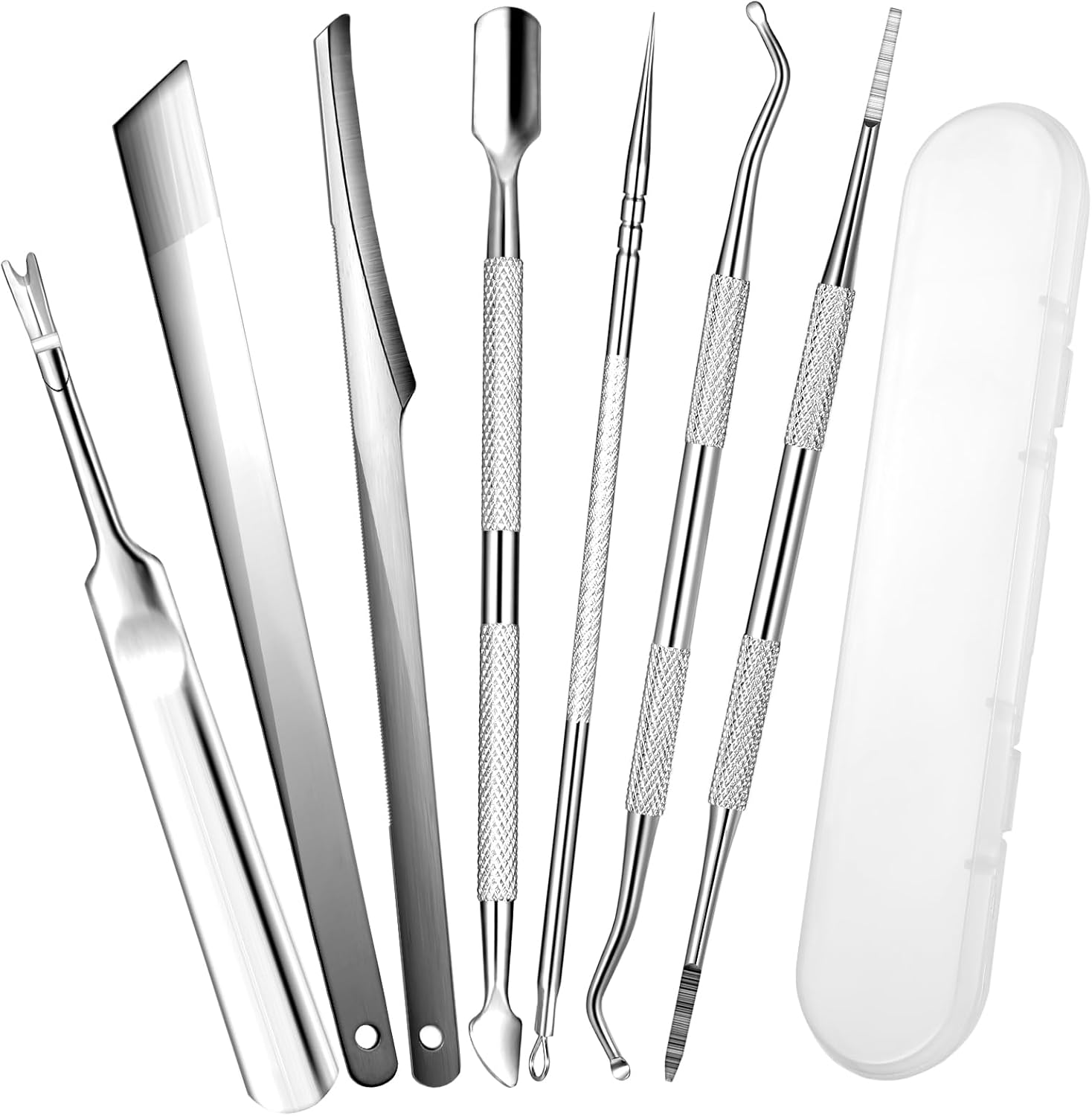 7Pcs Ingrown Toenail Pedicure Tool, Stainless Steel Ingrown Toenail File and Ingrown Toenail Lifters, Ingrown Toenail Removal Kit Professional Nail Treatment Manicure Tools under Nail Cleaner image number 2