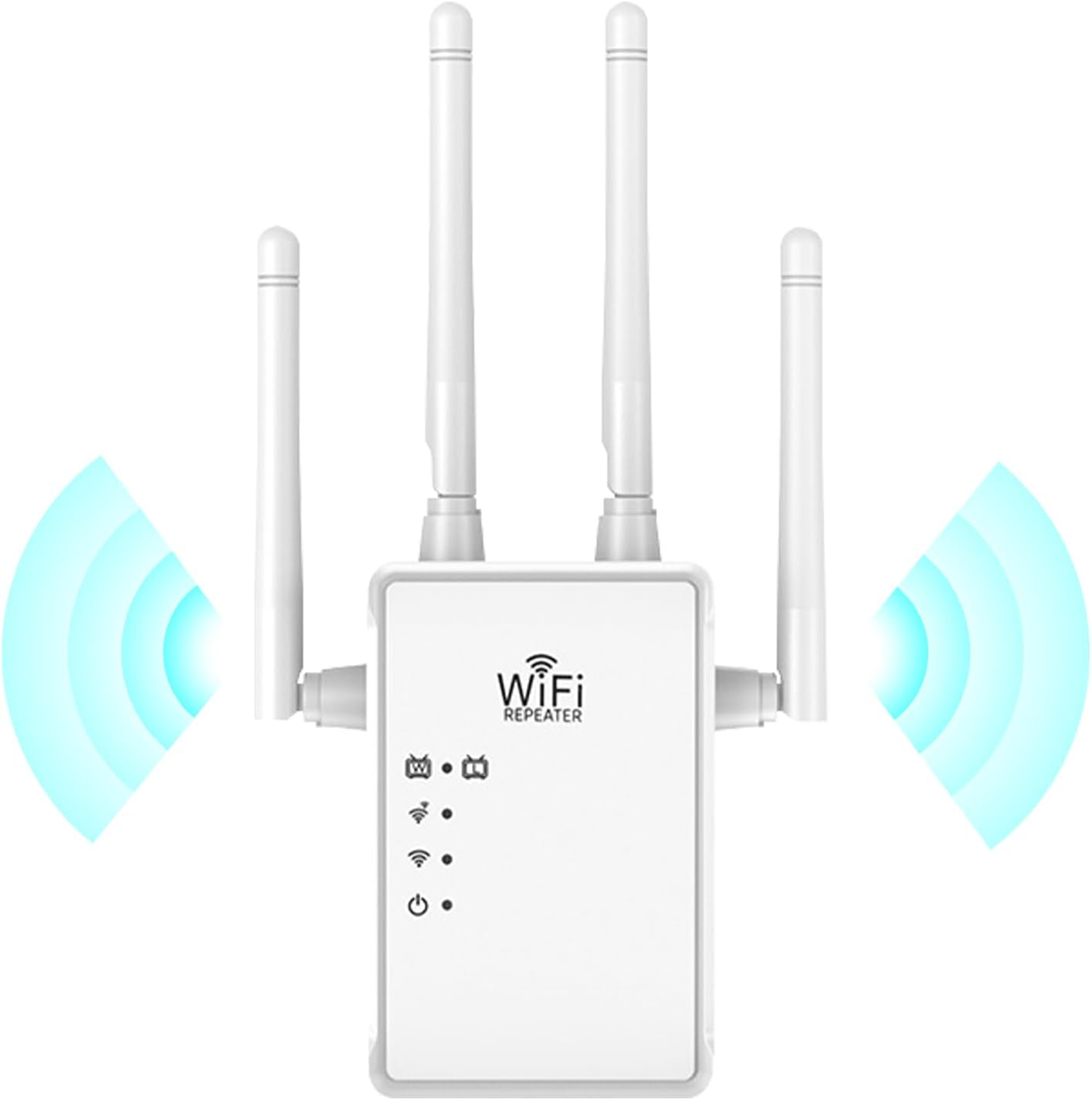 Yakiter Wifi Extender, 1200Mbps Wifi Booster, 5Ghz & 2.4Ghz Dual Band Wifi Repeater with 4 Antennas, Wifi Range Extender Covers up to 7000 Sq, Wireless Internet Repeater, 1-Key Setup(White) image number 3