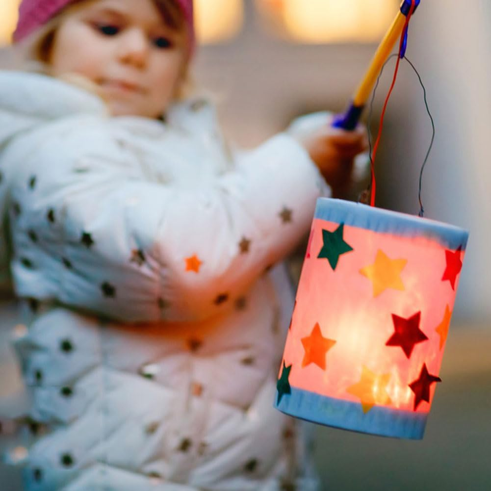 Doukesh Pack of 4 LED Lantern Sticks, Electric Electronic Lantern Stick with LED Light for Martin'S Day, Halloween, Christmas, Children'S Gifts image number 5