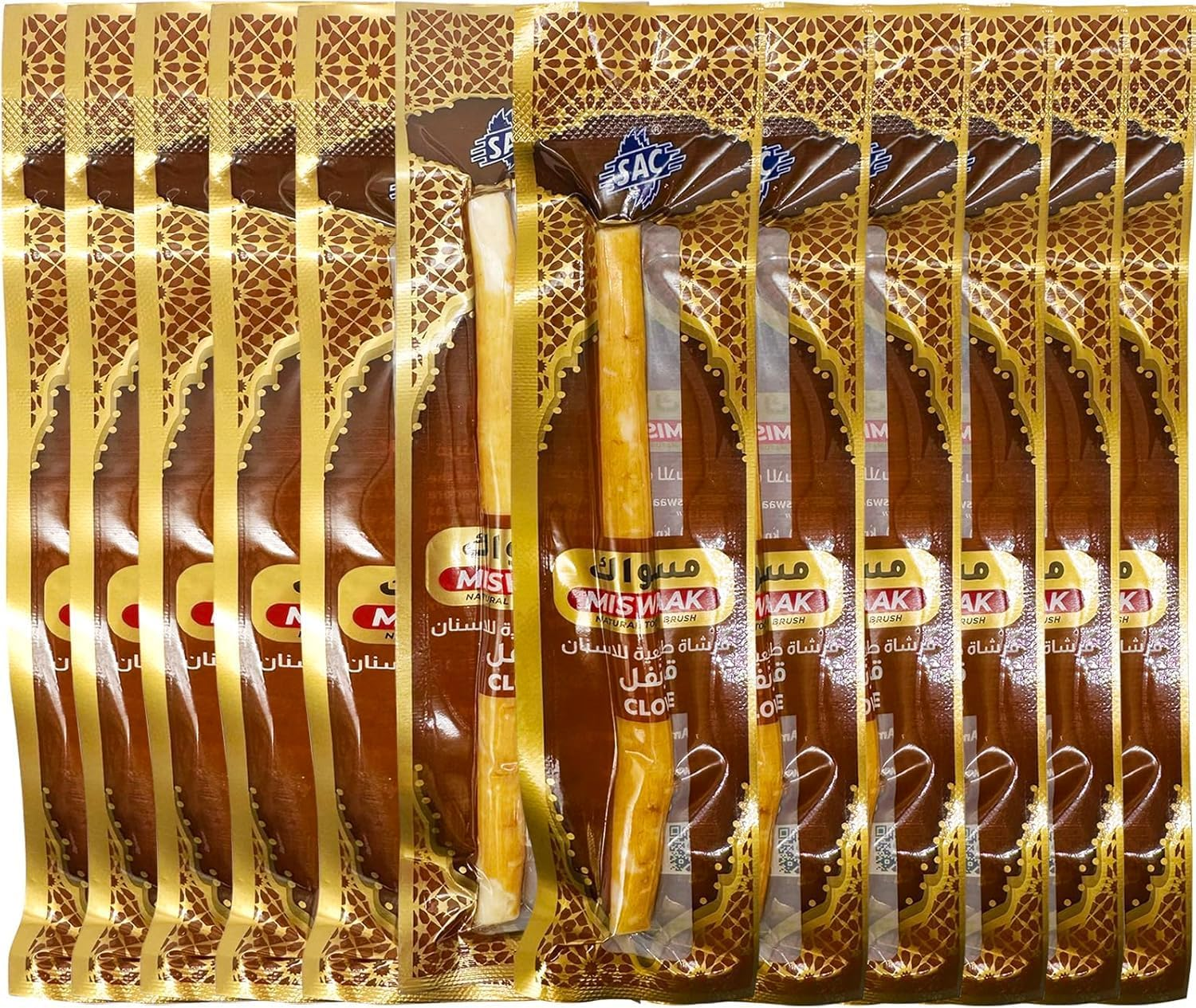 12 Pack Natural Miswak Toothbrush - Vacuum Sealed Traditional Toothbrush Stick - for Healthy Teeths,Gums and Fresh Breath (Clove Flavor) image number 4