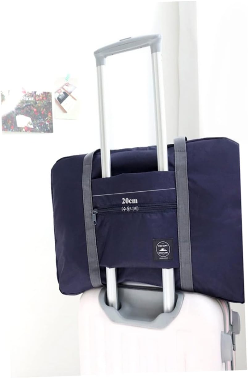 LIFKOME 2Pcs Travel Foldable Tote Bag Lightweight Storage Luggage Organizer for Fashion Trips Gym and Shopping Dark image number 4