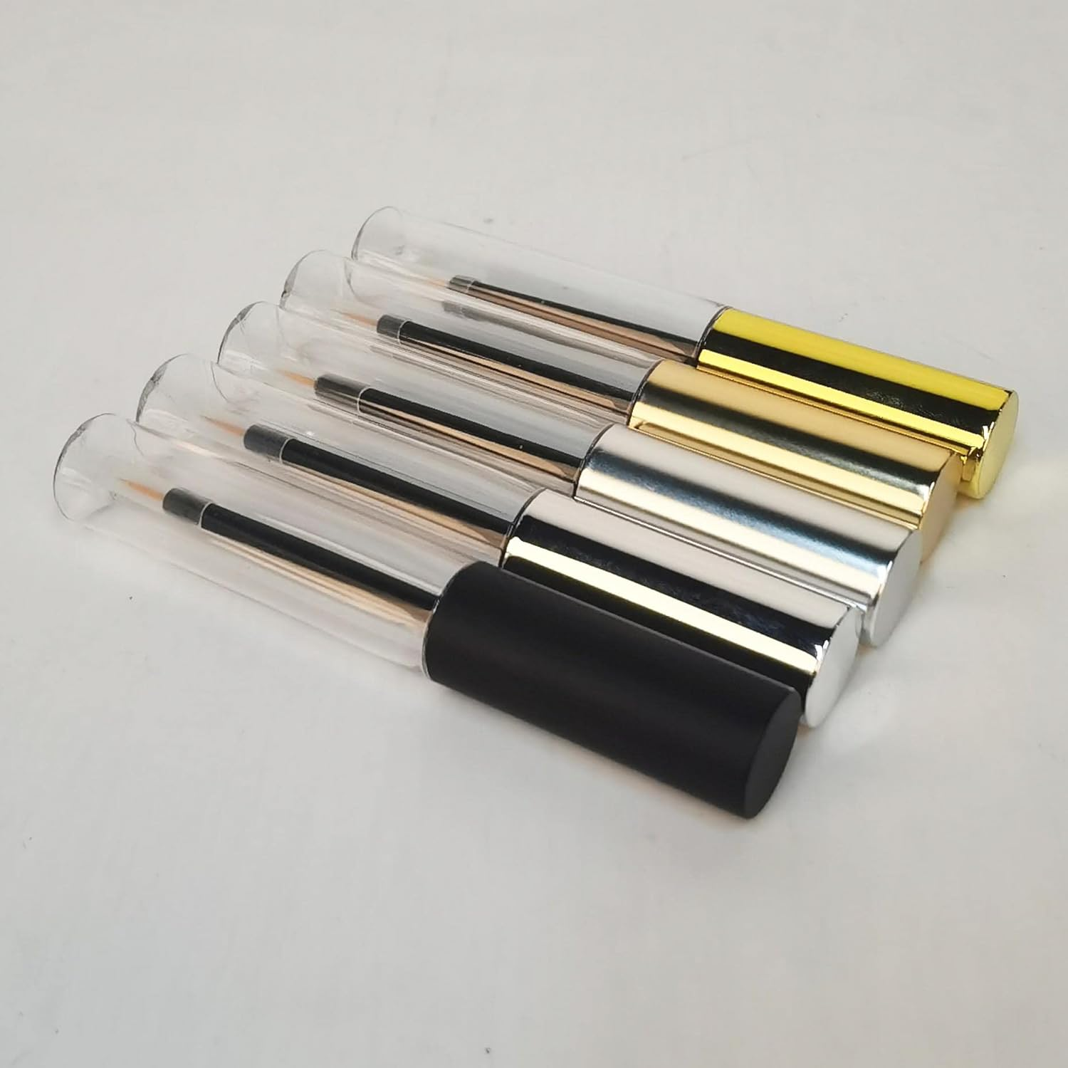 COSIDEA 12PCS Empty Plastic Matte Silver 10Ml Eyeliner Tubes Packing Vials Bottle Containe Eyeliner Brush Applicator for DIY Eyelash Growth Oil image number 6