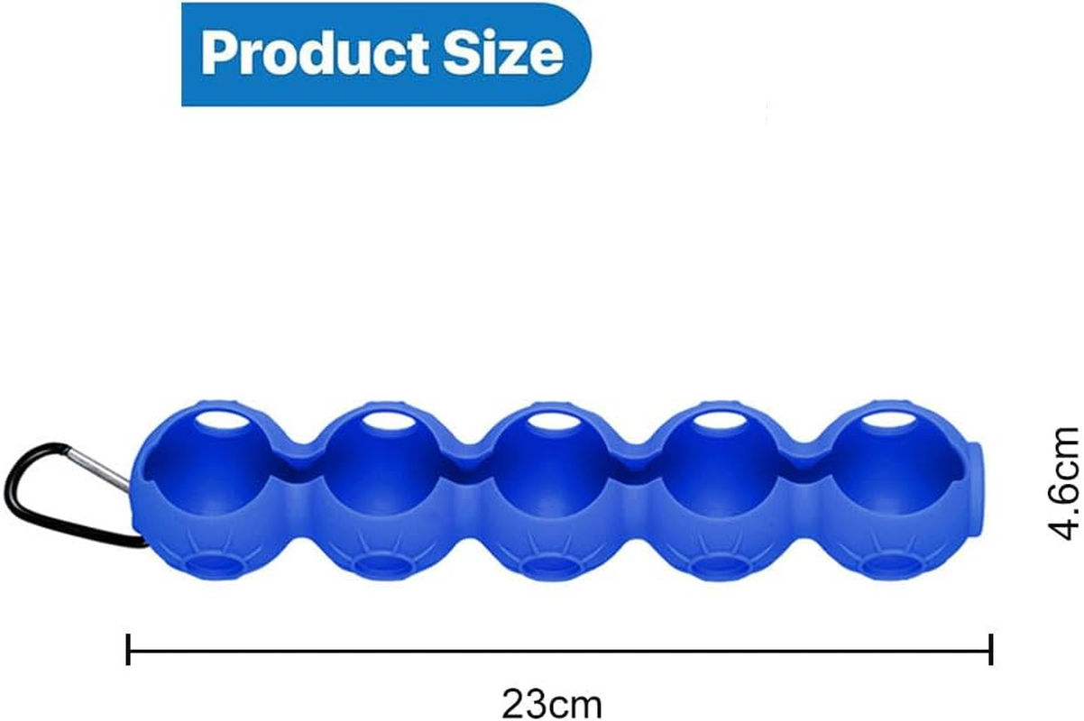 Golf Ball Holder Bag - Portable Pouch Holds 5 Balls, Easy Attachment to Bag Belt, Silicone Sleeve - Outdoor Sport Gifts for Men and Women - Black image number 5