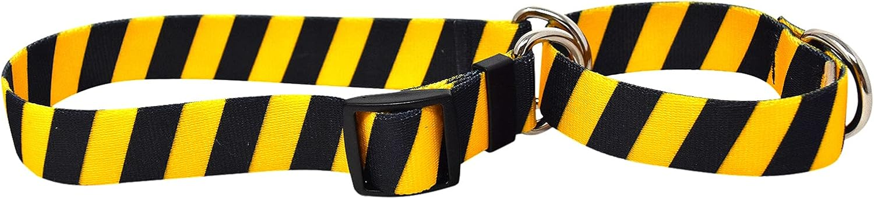 Yellow Dog Design Team Spirit Yellow and Black Martingale Dog Collar-X-Small-3/4" Wide and Fits Neck 9 to 12"