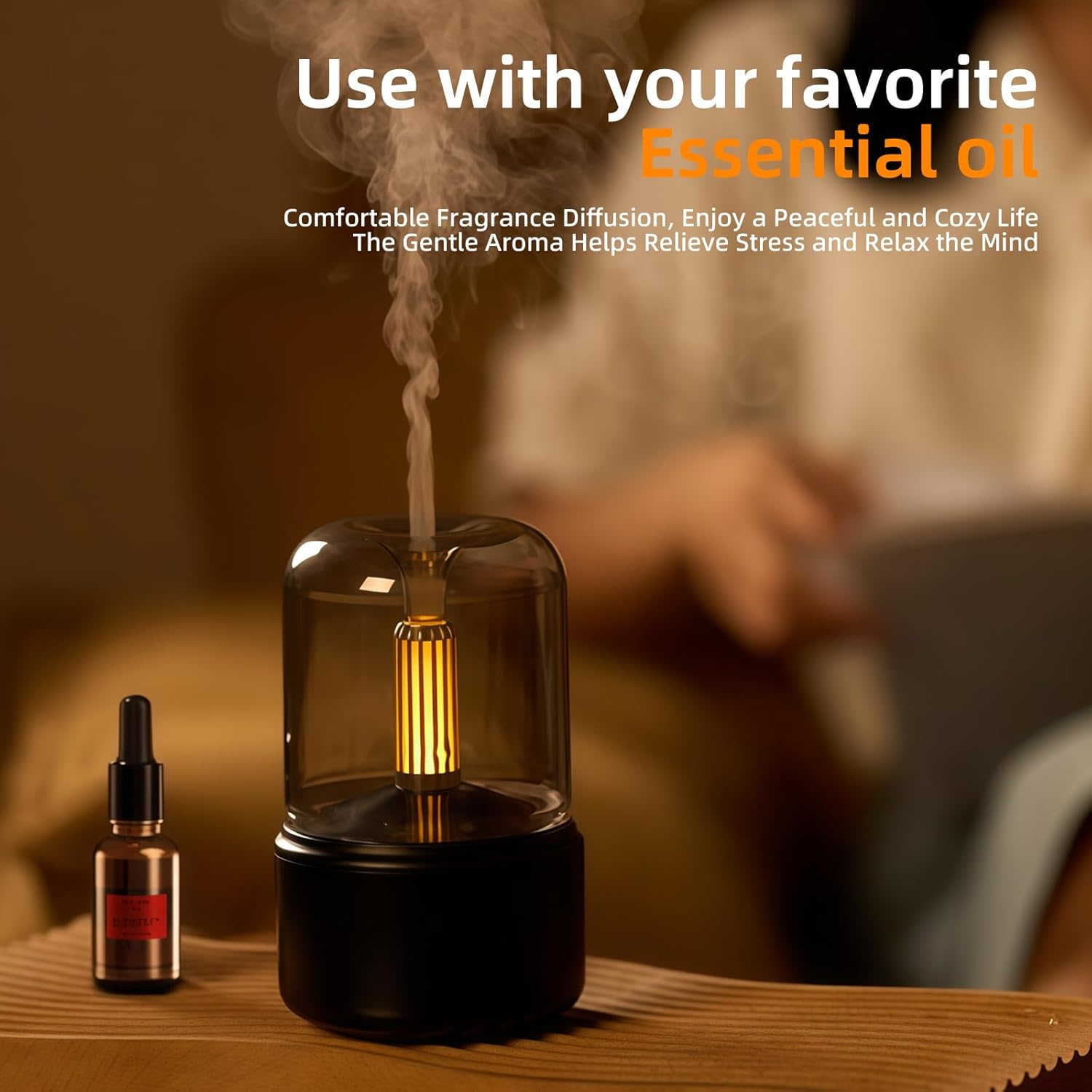 Essential Oil Diffuser with LED Night Light and Auto Shut-Off, Ultrasonic Cool Mist Humidifier, Ultra-Fine Atomisation, Air Humidifier for Bedroom, Plants, Living Room image number 6