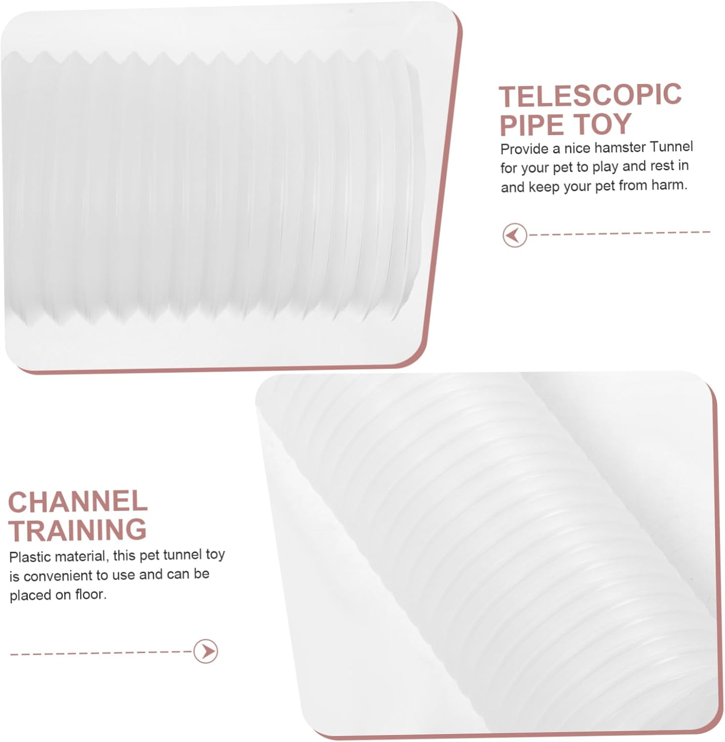 Milisten Flexible Hamster Tunnel Fun and Safe Exercise Tube for Hamsters Guinea Pigs and Ferrets Hideout for Play and Rest Plastic Material for Easy Setup - White image number 5