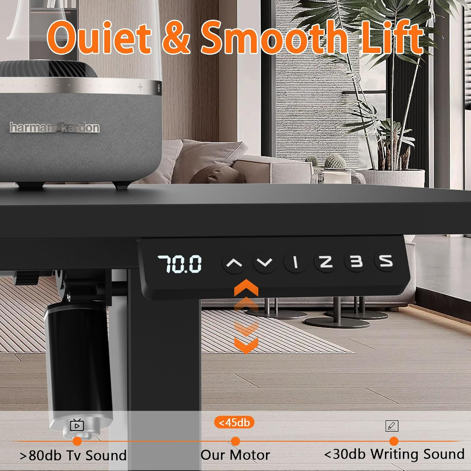 120 X 60Cm Height Adjustable Electric Standing Desk Computer Desk Height Adjustable Desk Ergonomic Home Office Sit Stand up Desk with Memory Preset Controller Adjustable Desktop Standing Desk, Black image number 1