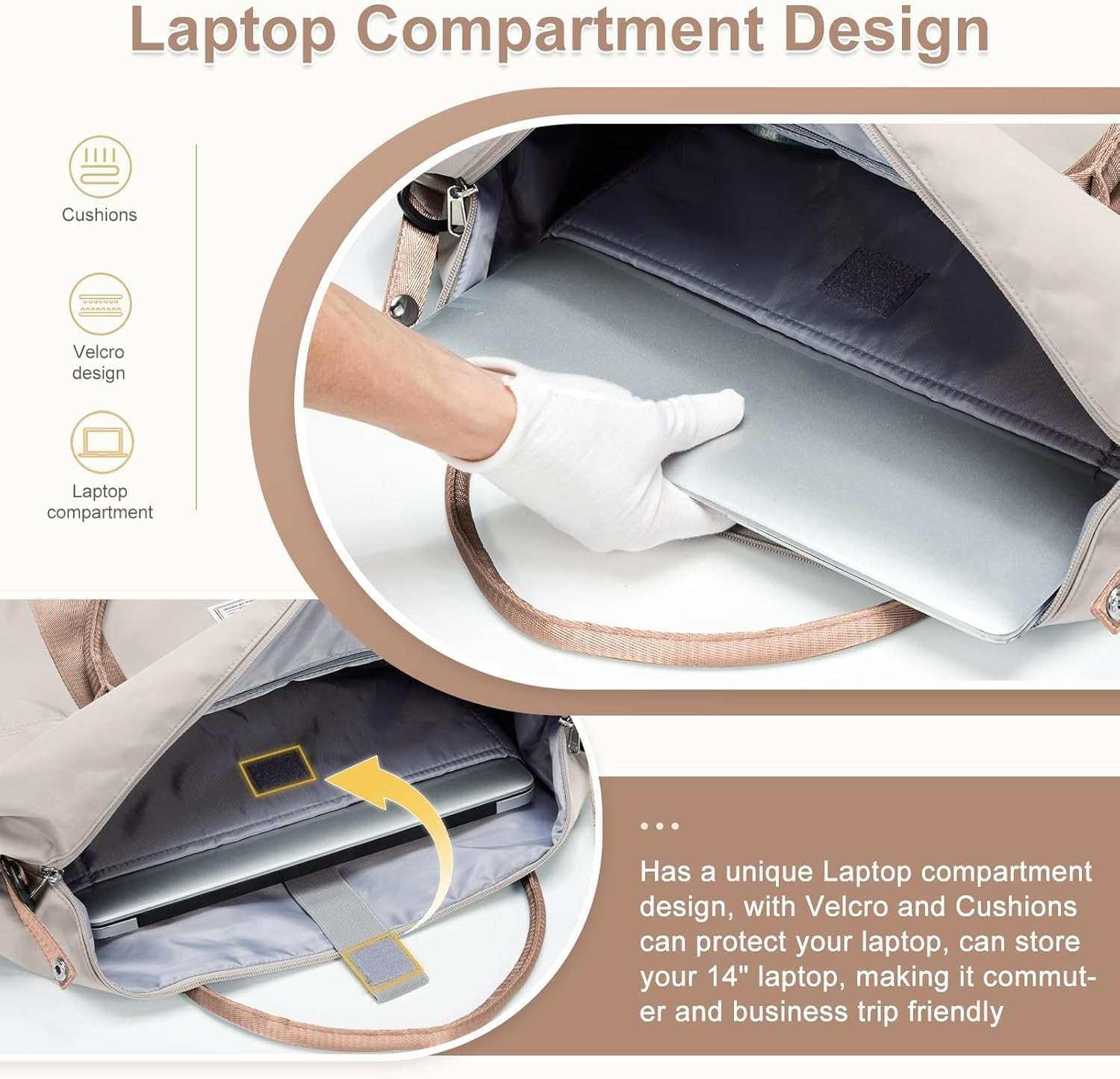 Pakembl Weekender Bags for Women,Travel Duffle Bags with Shoes Compartment,Overnight Travel Bag with Wet Pocket,Gym Tote Bag B01 image number 5