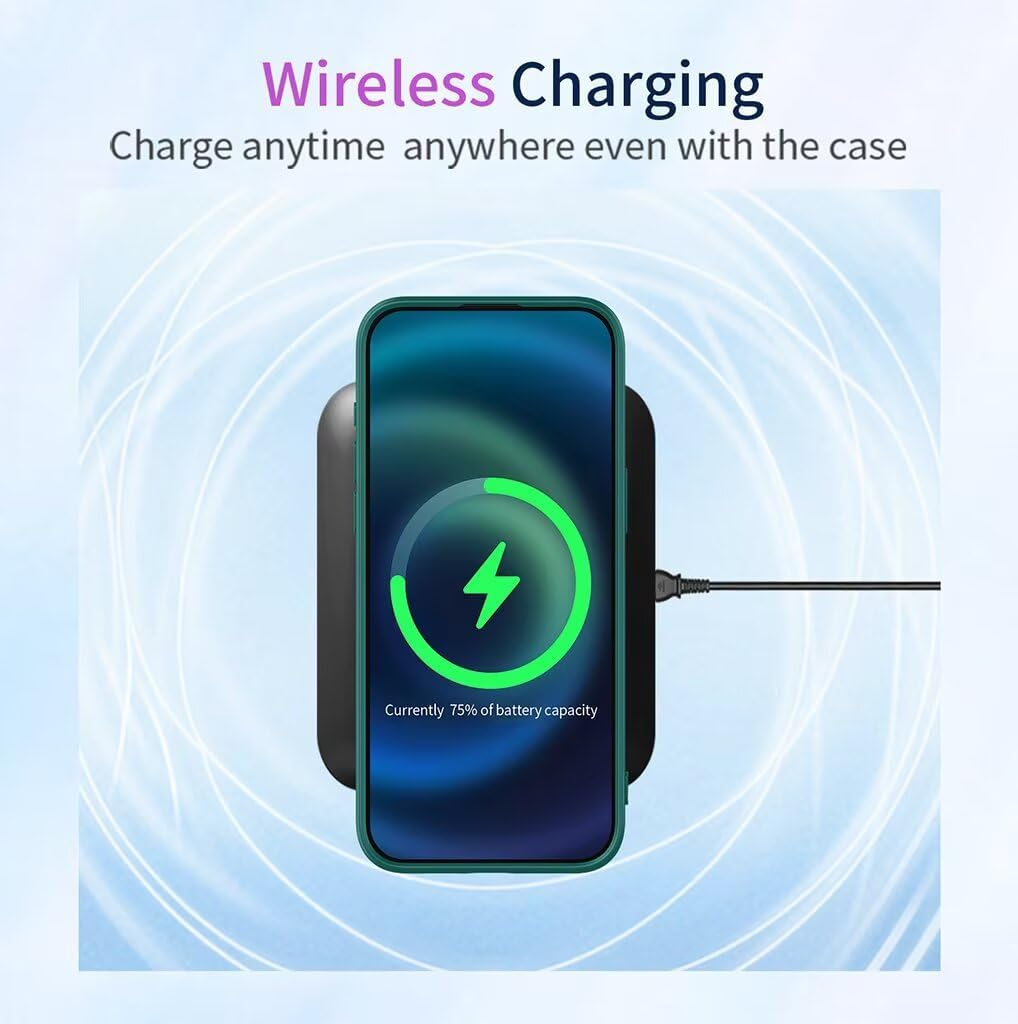 SEAHAI Case for Nothing Phone (3A) Pro, Ultra Thin Silky-Soft Touch Soft Liquid Silicone Phone Cover with Shockproof Airbag Design, Premium TPU Bumper Fashion Case - Dark Green - Blue image number 7