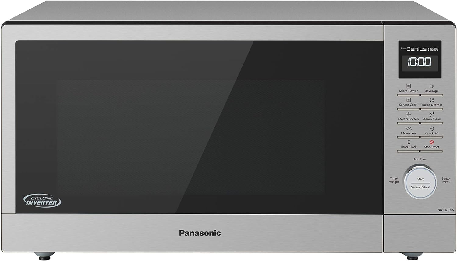 Panasonic 44L 1100W Cyclonic Inverter Microwave Oven, Stainless Steel (NN-SD79LSQPQ), Stainless Steel & Black image number 1