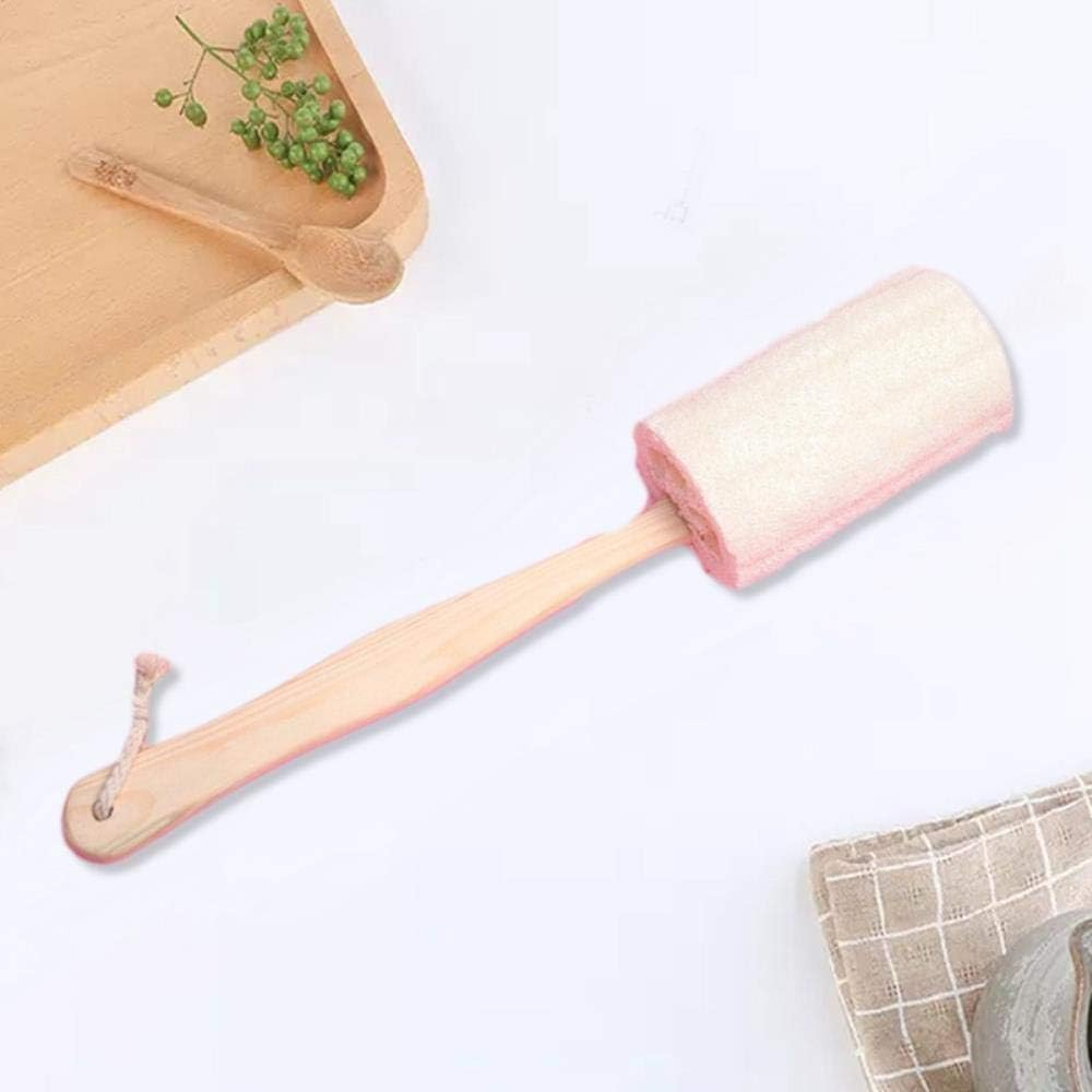 Natural Exfoliating Loofah Luffa Loofa Bath Brush on a Stick with Long Wooden Handle Back Brush for Men & Women - Shower Sponge image number 1