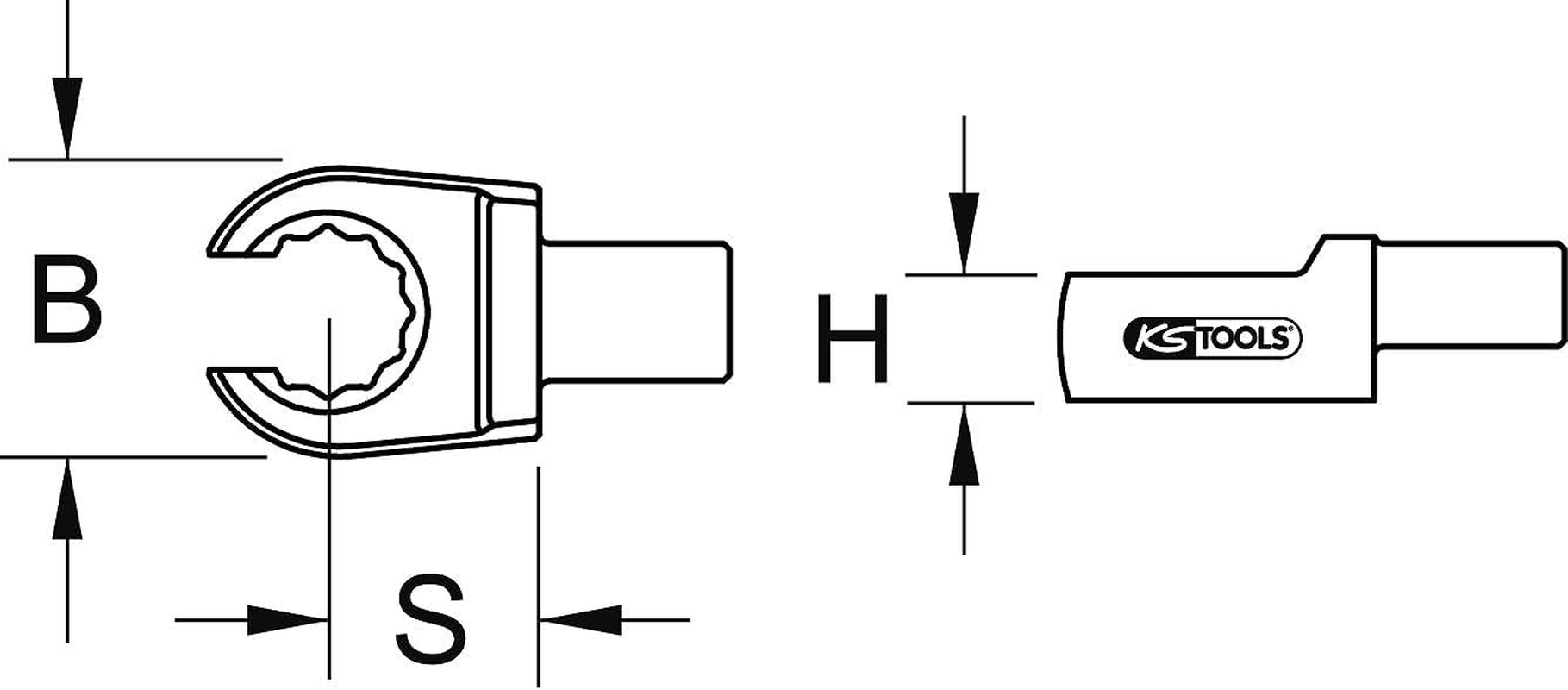 KS Tools 516.2522 9 X 12 Mm Mortise Ring Spanner Open, 22 Mm image number 6
