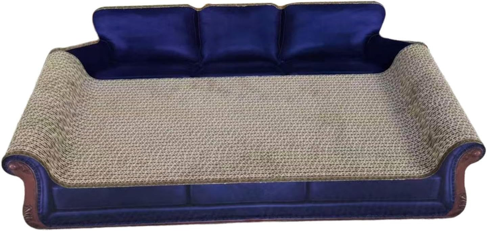 MFMEXUL Cat Scratcher, Sofa Bed, Protects Carpets and Sofas, Pet Toy, Cardboard Bed for Resting, Blue