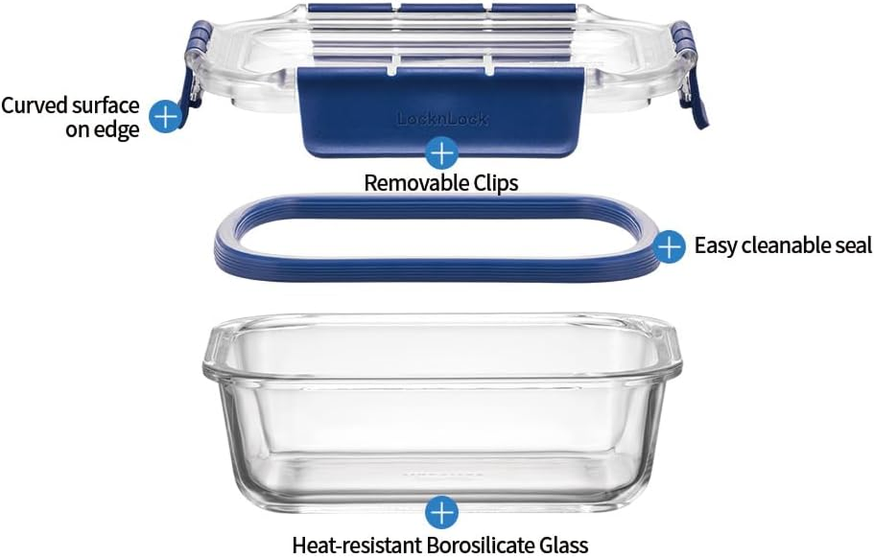 Locknlock Top Class Glass with Tritan Lid Rectangular - 2L