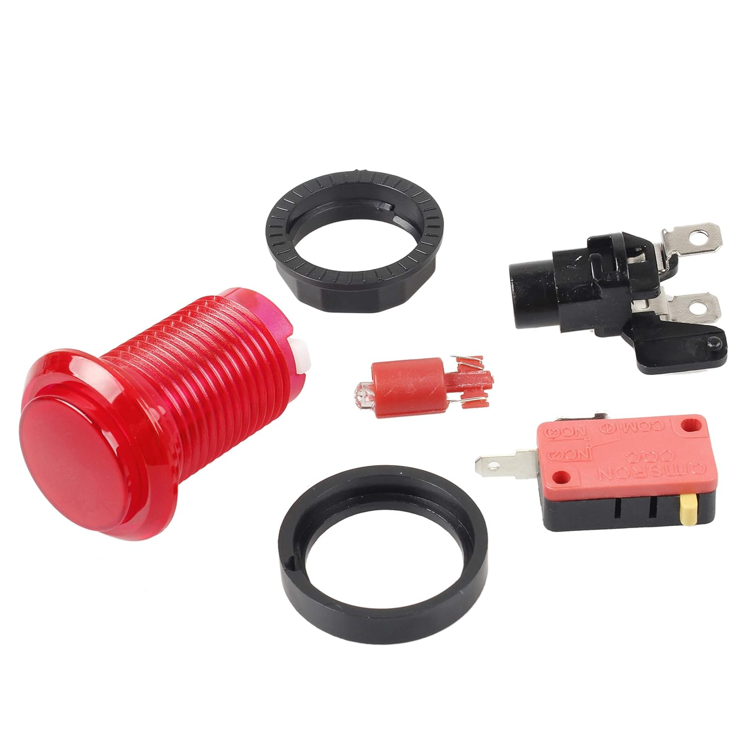 EG STARTS 10X New 12V LED Lit Arcade Push Buttons with Micro Switch for Jamma Mame Games Parts Multicade Choice of 5 Colour image number 1