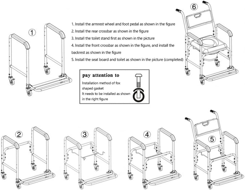 Toilet Seat with Wheels and Cushion; Folding Aluminum Shower Chair for Elderly, Disabled and Pregnant People, Load Capacity 150 Kg image number 1