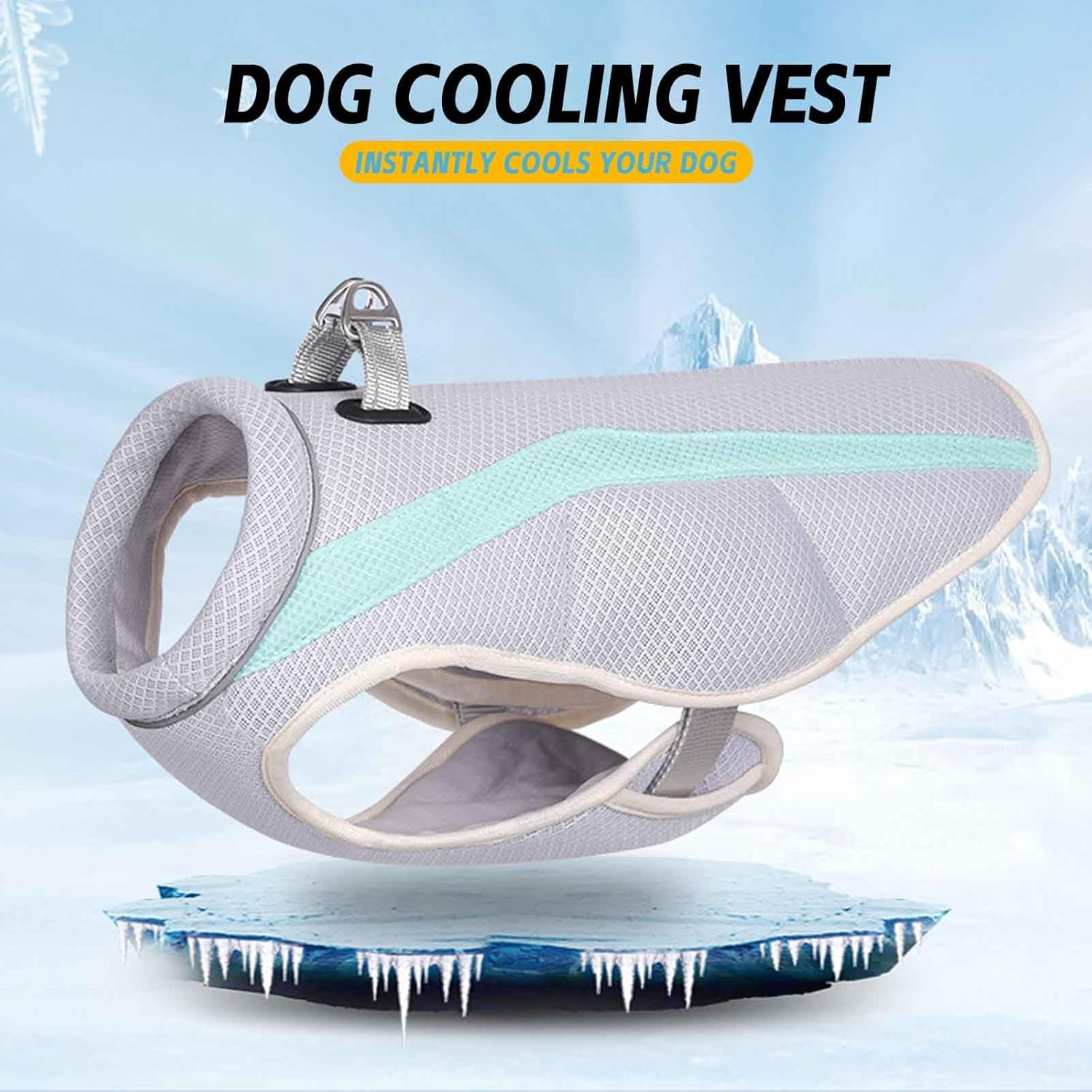 UOSIA Dog Cooling Vest Harness Extra Large Dog Cooling Jacket Lightweight Adjustable Puppy Vest with D-Ring and Reflective Cooling Shirt for Dogs Evaporation image number 4
