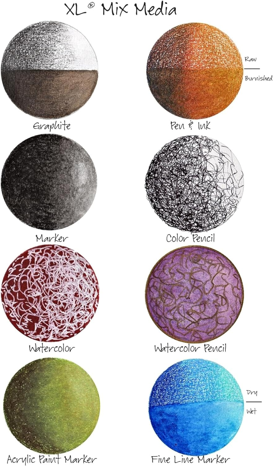 Canson 100510927 XL Series Mix Paper Pad, 98 Pound, 9 X 12 Inch, 60 Sheets, 1-Pack image number 3