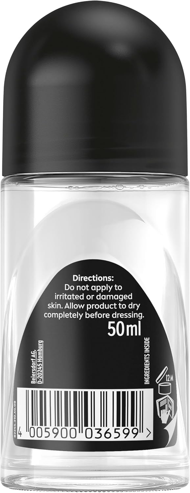 NIVEA MEN Black & White Invisible Original Anti-Perspirant Roll-On Deodorant 50Ml | Men'S Roll-On Deodorant | 72-Hour Sweat & Odour Protection | Anti-Staining Technology Protects Clothing image number 3