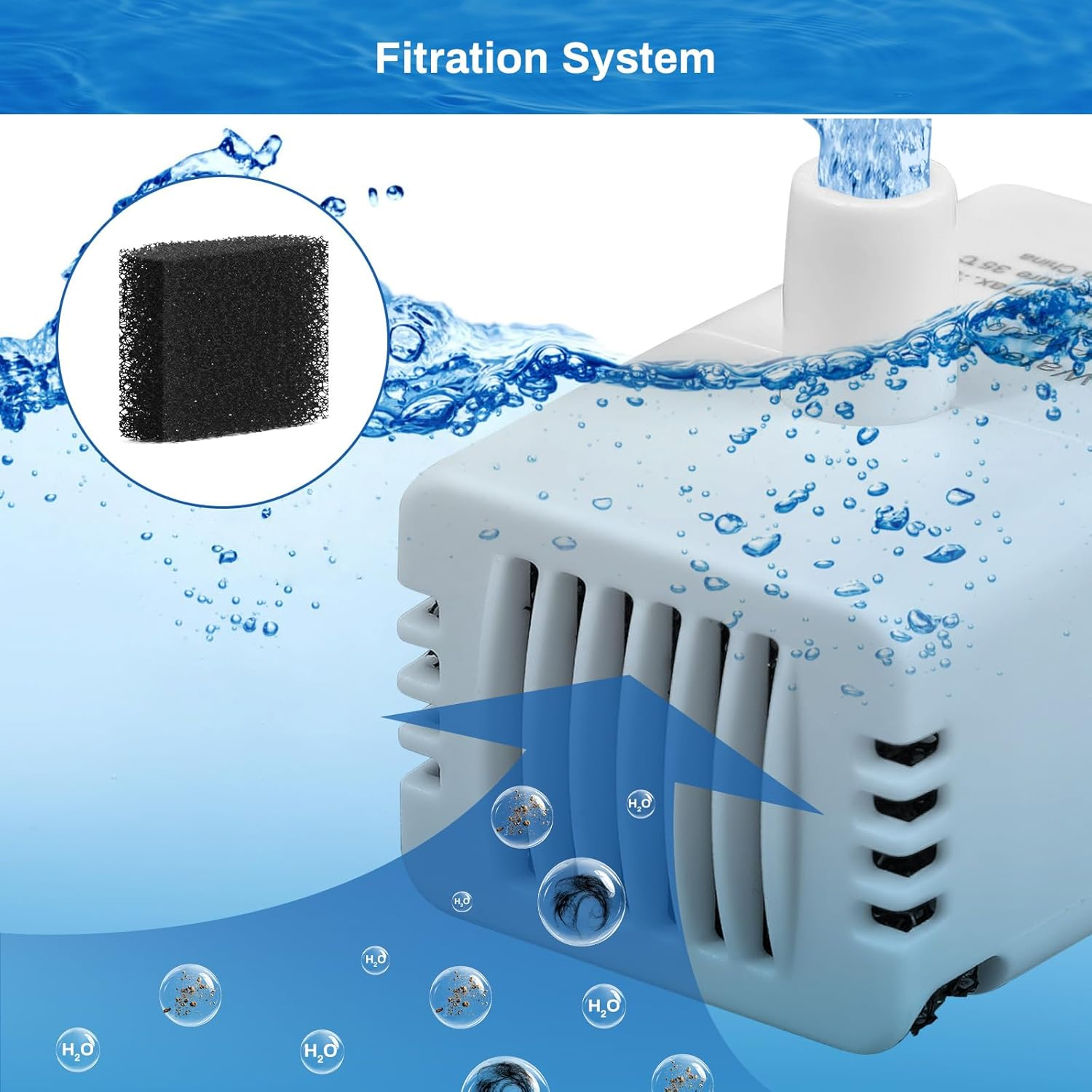 Cat Water Fountain Replacement Pump for Wireless Stainless Steel Pet Fountain, YB200 Cordless Pet Fountain Pump for Water Dispenser, Ultra Quiet Dog Drinking Fountain Pump image number 1