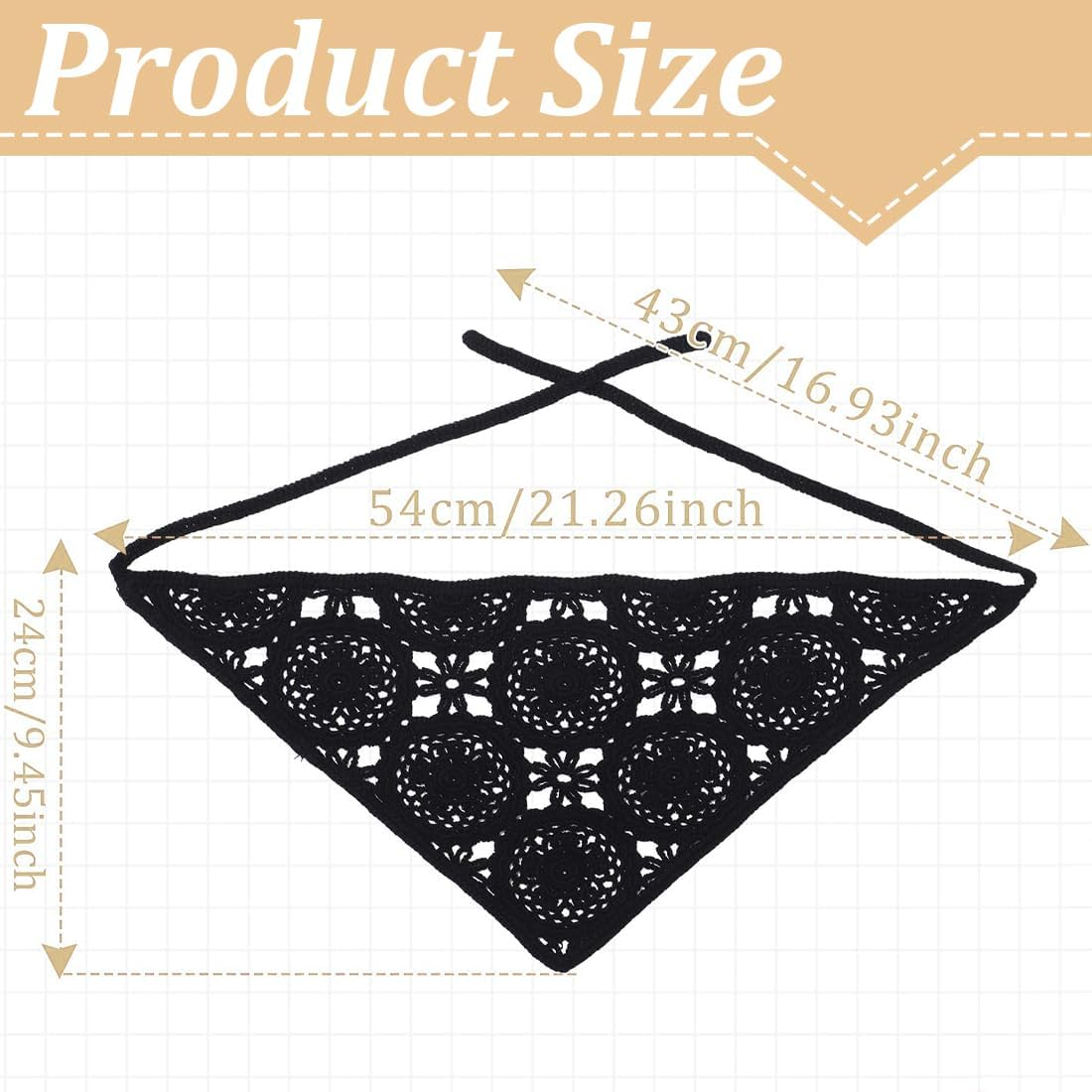 Pack of 2 Women'S Boho Headbands Triangle Headscarves Bandanas Turban Tie Hair Bands Elastic Hair Scarf Headwear Women Summer image number 1