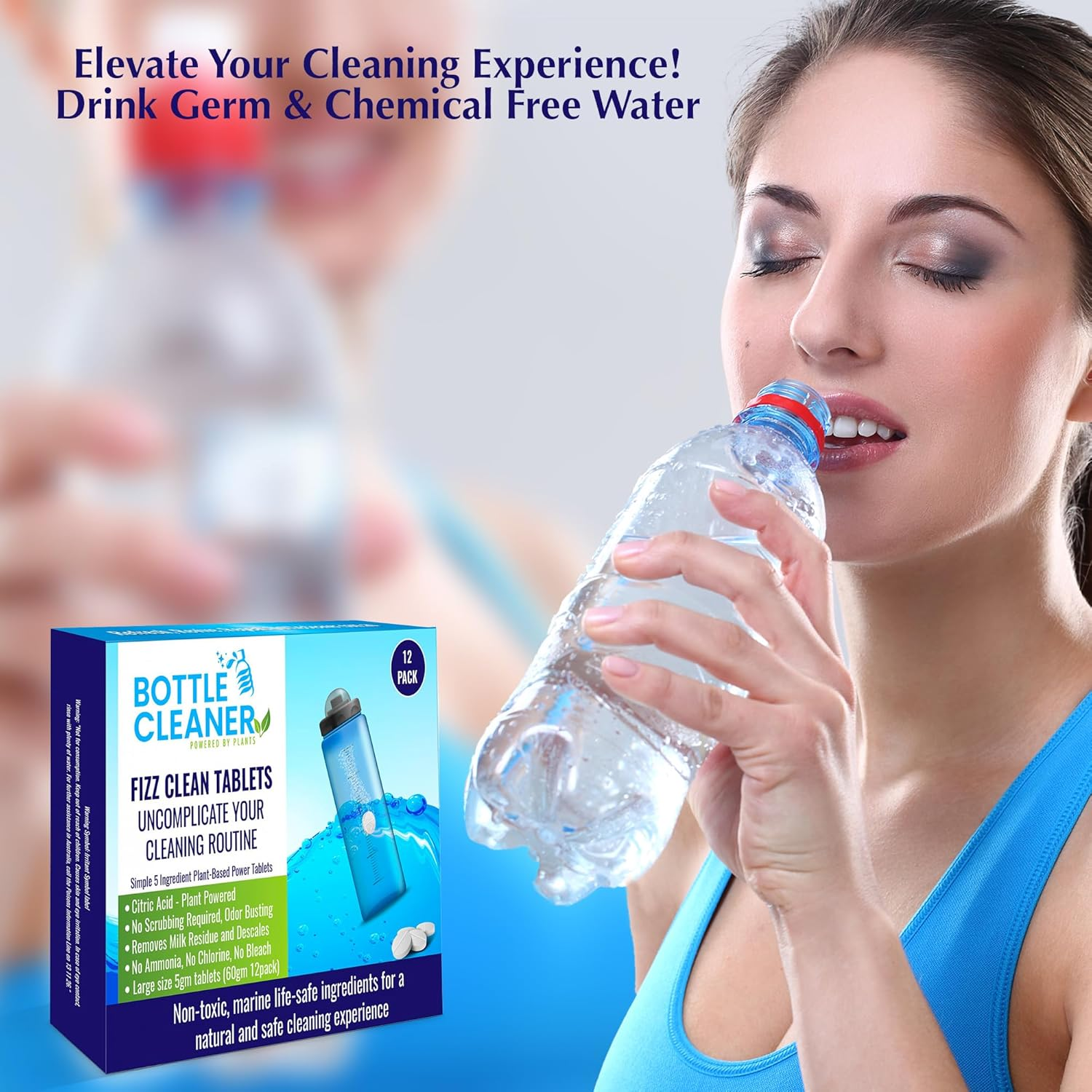 Bottle Cleaning Tablets | Pack of 12 (Large) - Effortless Stain & Odor Removal | Non-Toxic, Biodegradable, and Chemical-Free | Miles Kay - Pack Of 12 image number 6