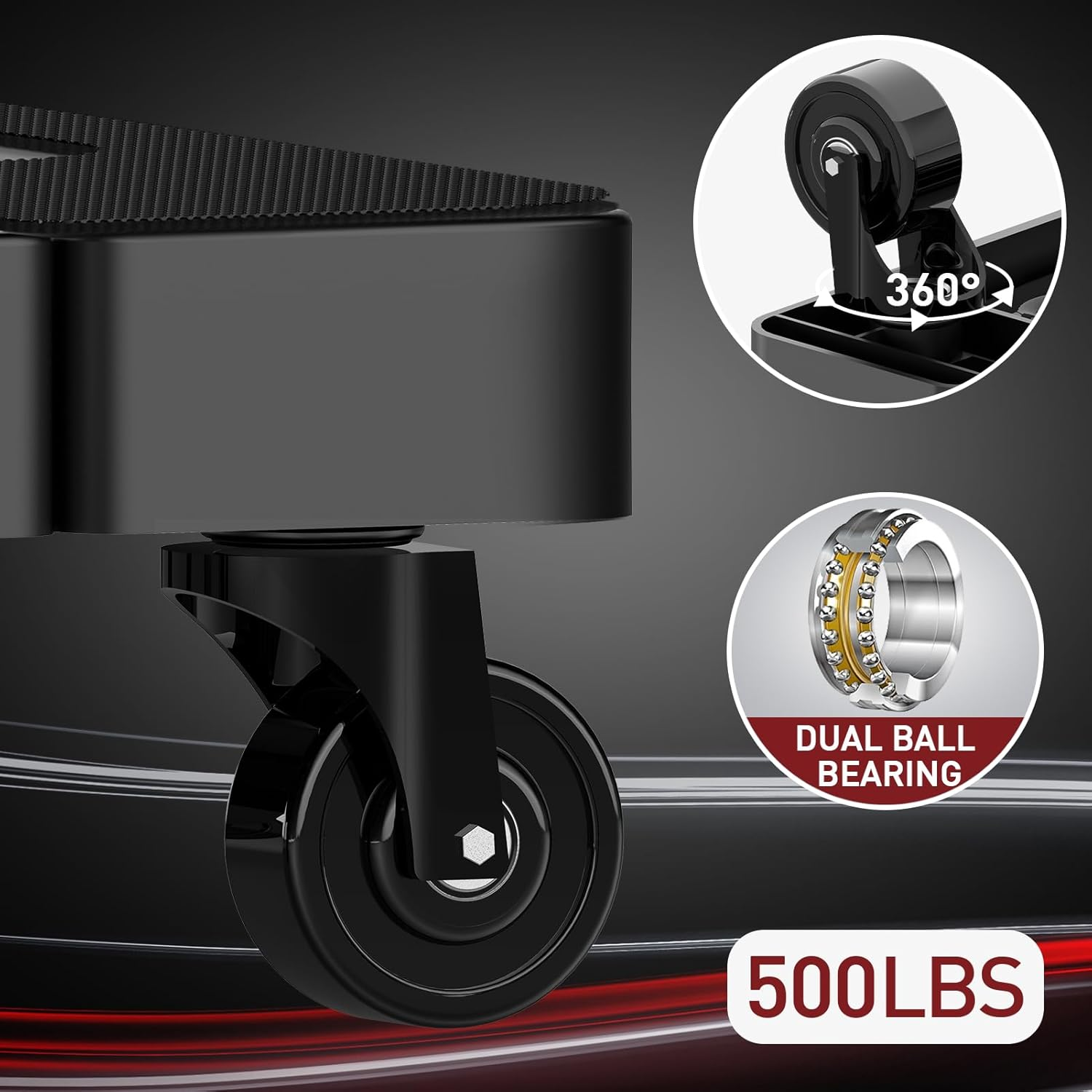 SOLEJAZZ Folding Hand Truck Portable Dolly for Moving, 500LB Luggage Cart Dolly with 6 Wheels & 2 Bungee Cords for Travel, Moving, Shopping Use, Black image number 3