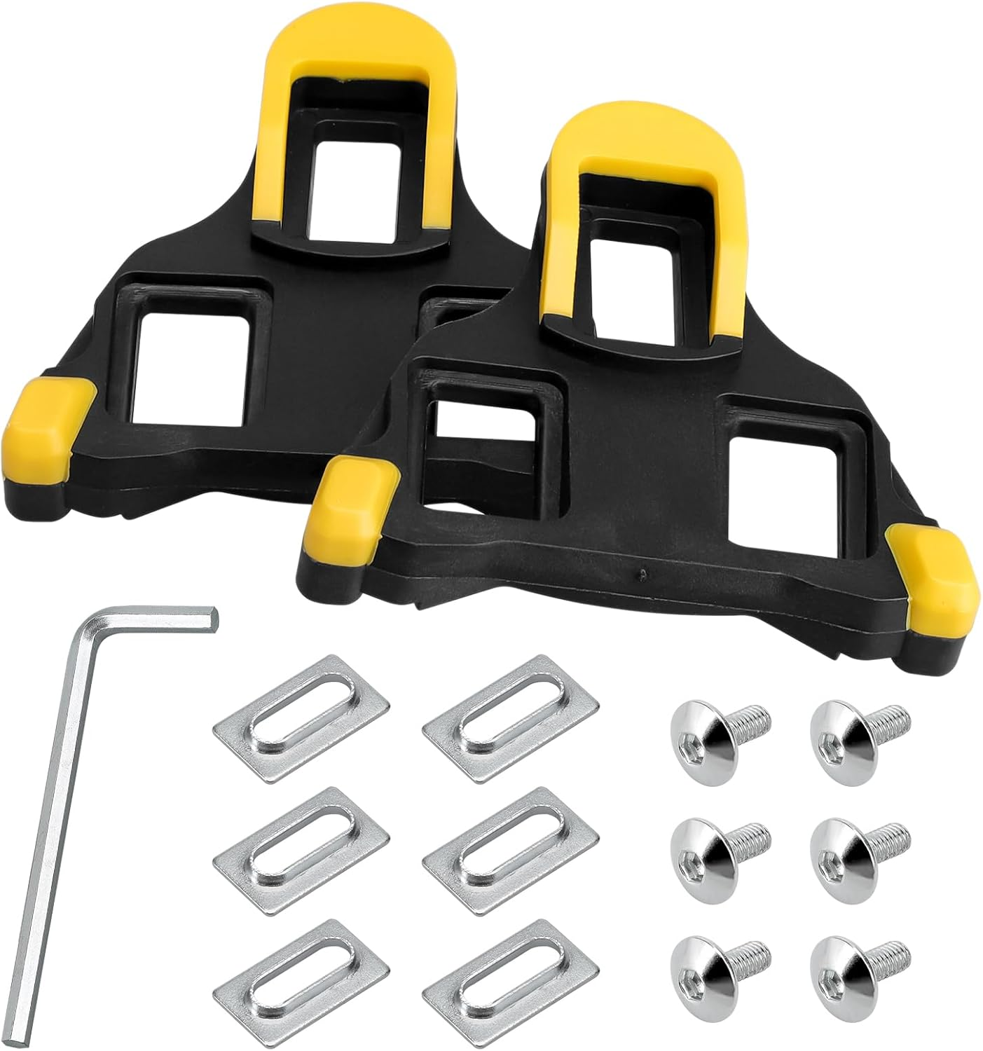 Bicycle Pedal Cleats, Road Bike Pedal Plates Cleats for Shimano SPD SL Precision, Cycling Cleat Compatible with SPD SL SM-SH10 SM-SH11 SM-SH12 for Road Biking, Cycling Racing, Competition Cycling