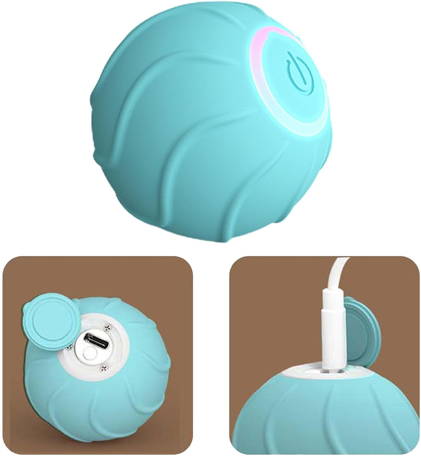 Power Ball Cat Toy - Automatic Moving Ball with Super Driver | USB Rechargeable Rotating Ball, Motion Activate Electric Cat Toy, Pets Smart Electric Cat Toys for Stiulate Hunting Instinct Pouxa image number 3