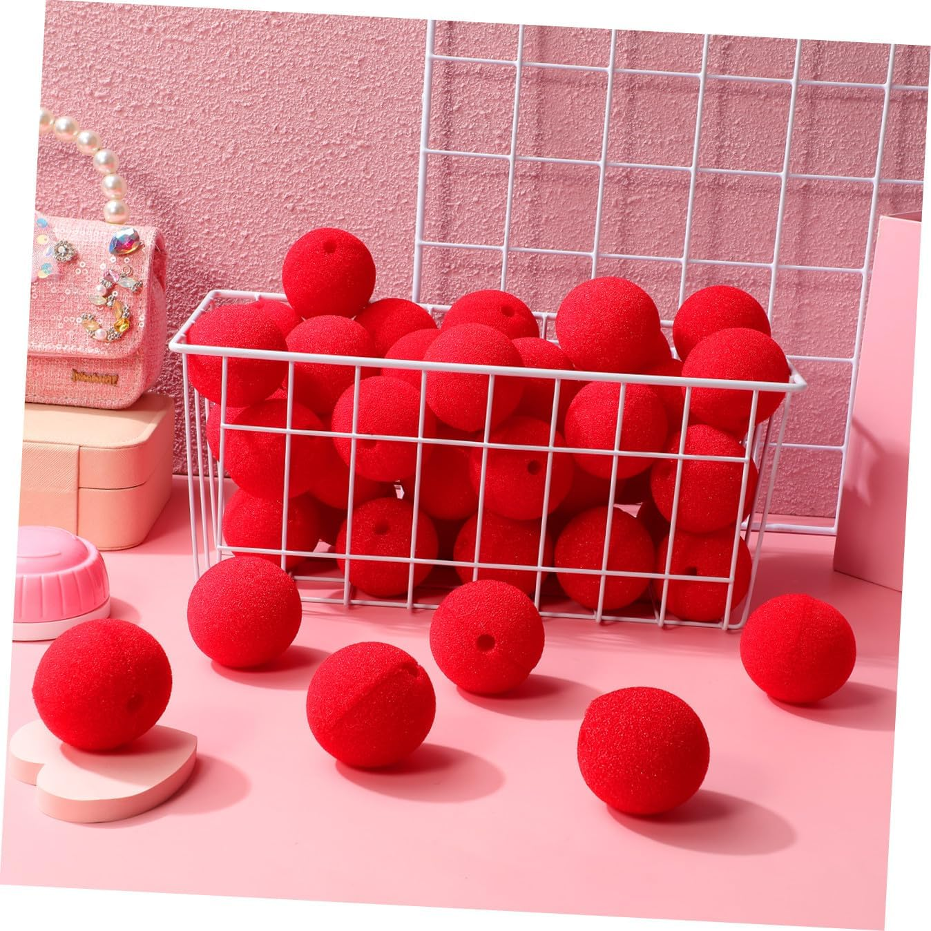COHEALI Red Clown Nose 50Pcs - Foam Circus Cosplay Carnival for Halloween Costume Accessories, Party Favors Supplies