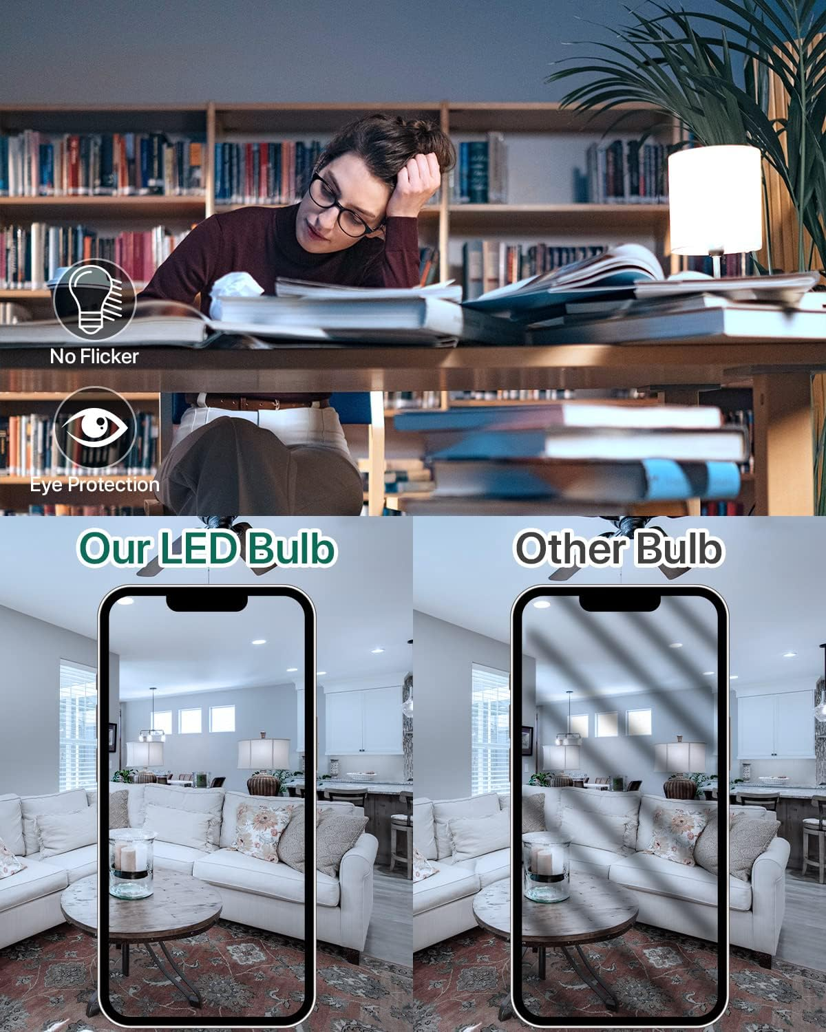 E27 LED Light Bulb, Small Edison Screw in Light Bulbs 5W (40W Equivalent) Cool White 6500K,G45 Golf Ball Energy Saving Bulbs for House Lighting, 480 Lumen Non-Dimmable, 6 Pack image number 2