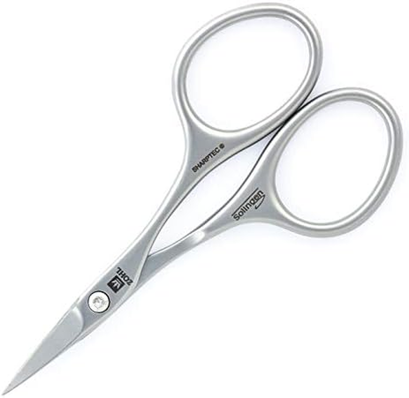 ZOHL SOLINGEN Manicure Scissors Set with Sapphire Nail File & Professional Eyebrow Tweezers in Black Leather Case (MAG-M74)