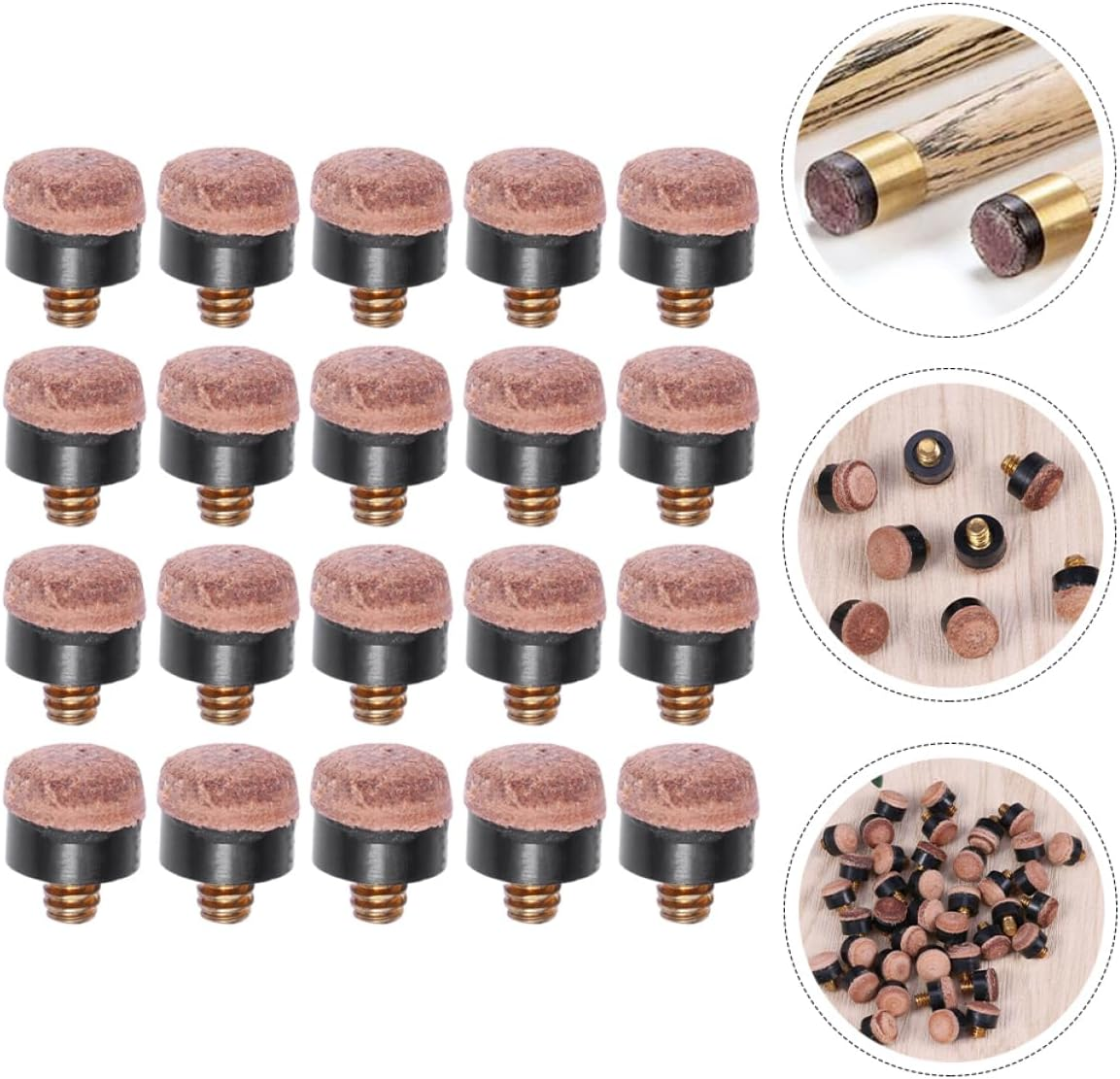 40Pcs Replacement Billiard Cue Tips Snooker Cue Tips Pool Screw Stick for Billiard Accessories image number 4
