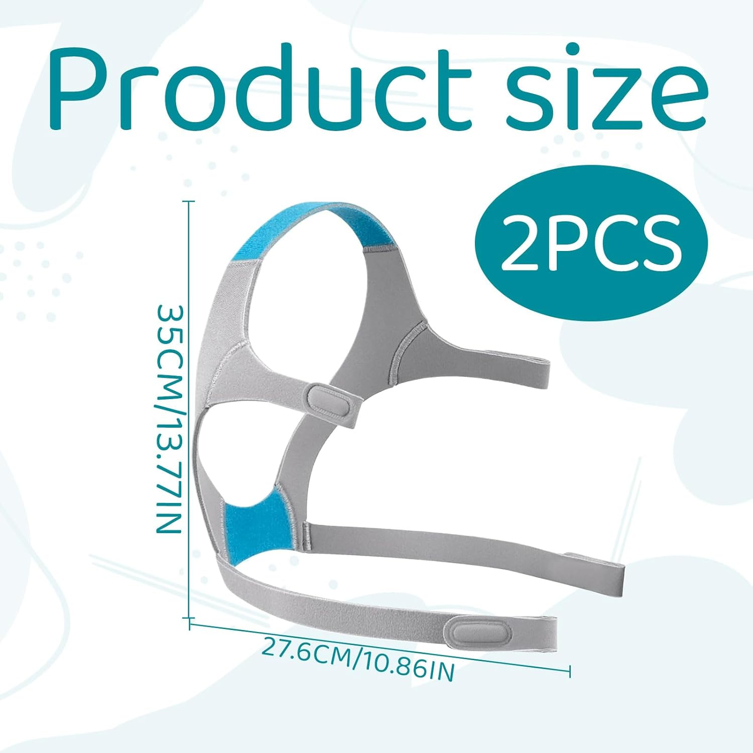 CPAP Mask Headgear, 2 Pcs Headgear for Resmed Mask, Straps for Resmed F20 Headgear, CPAP Machine Straps Compatible with Airfit F20/Airtouch F20, Ultra-Soft Nylon and Great Stickiness image number 3