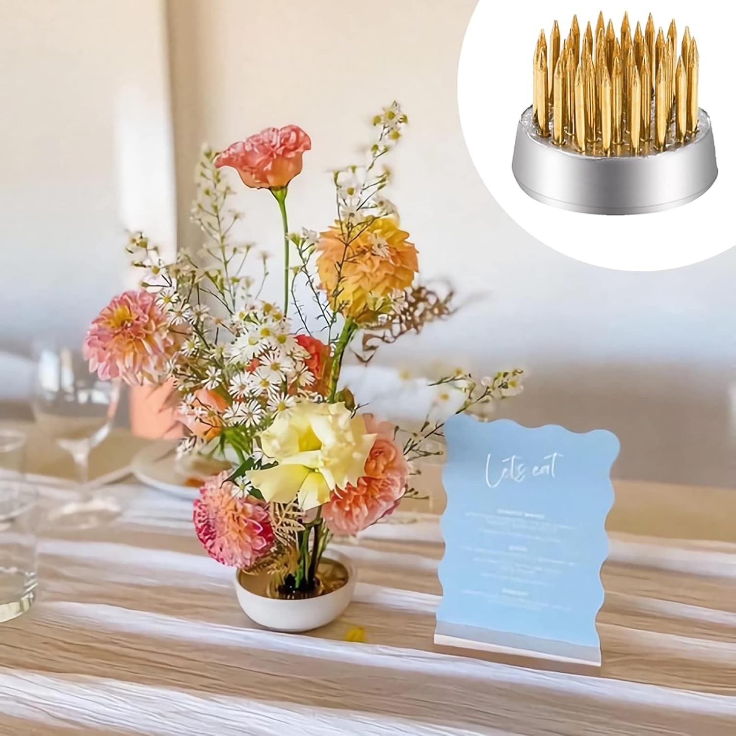 12 Pack Flower Frog Holder, round Flower Arranger Mini Frog Floral Frog Pins, 0.9 Inch Flower Pin Holder Fixed Tools for Small Vase Ikebana Decoration Supplies