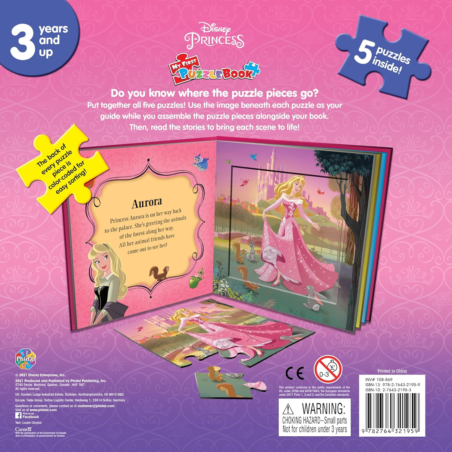Disney Princess My First Puzzle Book - Jigsaw Puzzles for Kids, 10-Page Board Book, 5 Puzzles to Enjoy: Jigsaw Book for Kids Children Toddlers Ages 3+