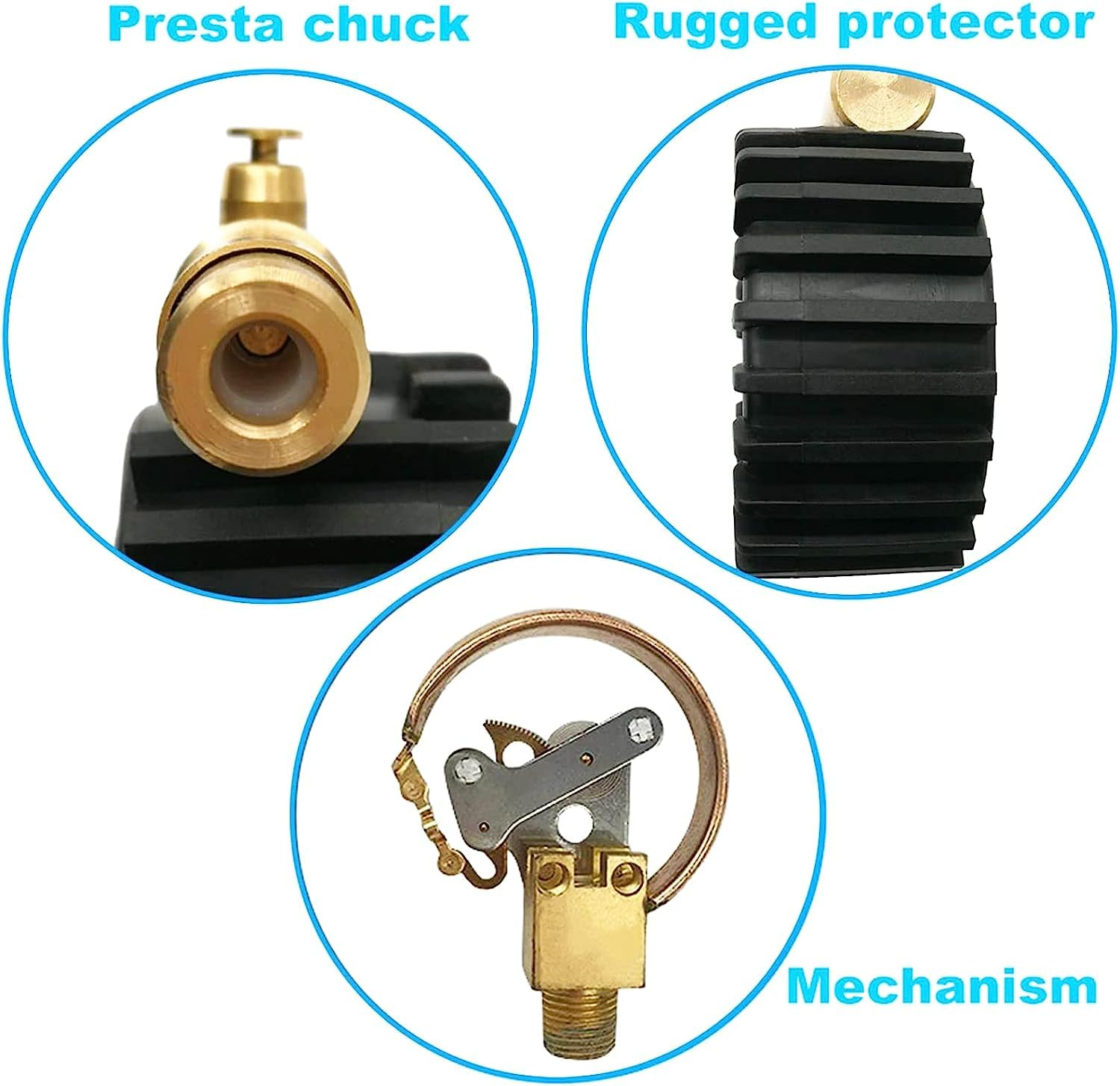 Godeson Presta Valve Tire Pressure Gauge with Bicycle Air Pressure Relief for Road Cycling Tiresrange to 160 PSI/11BAR image number 4