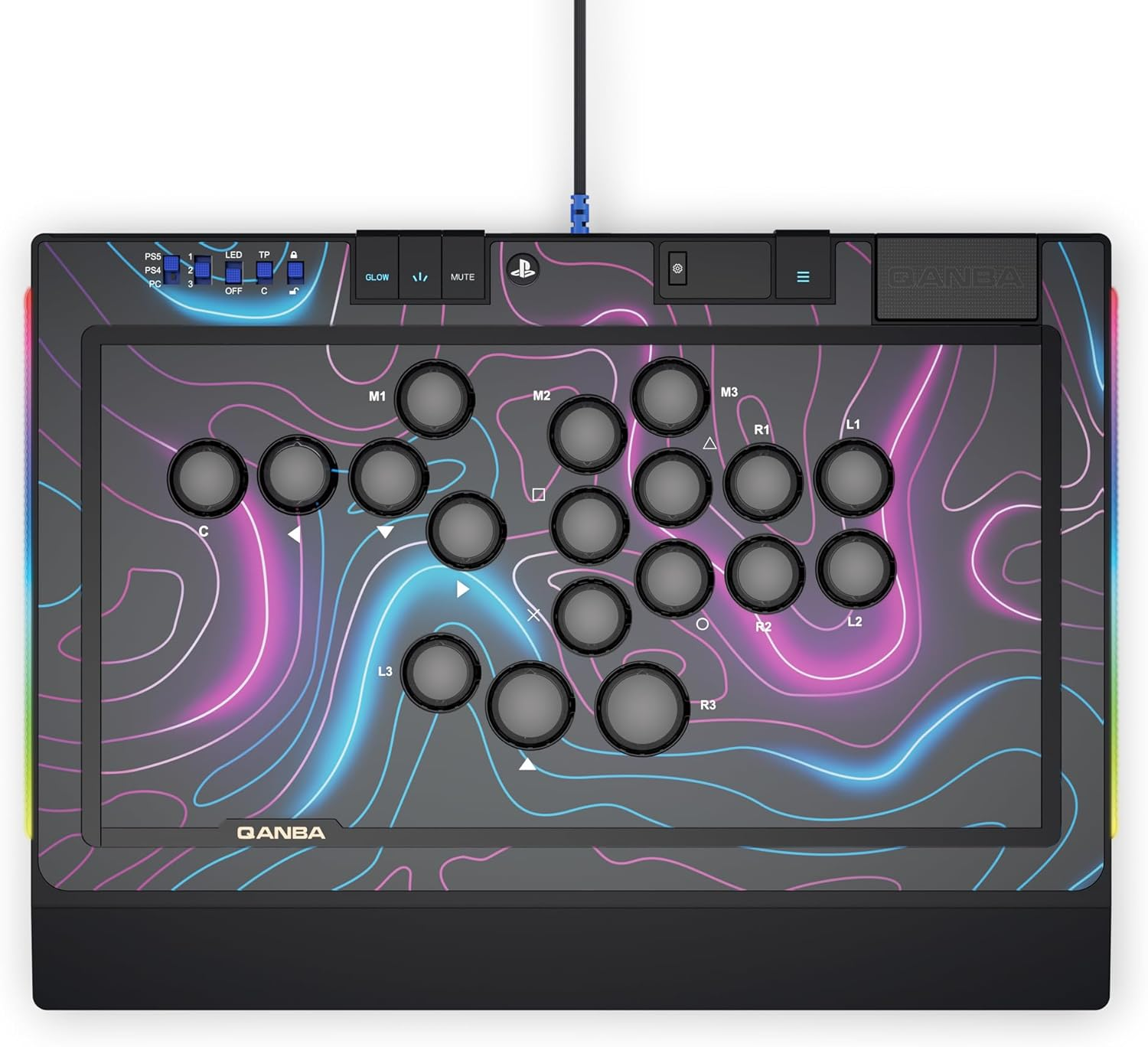 Qanba Sapphire S1 Leverless Arcade Controller Joystick for Playstation 5 and Playstation 4 and PC (Fighting Stick) Officially Licensed Sony Product image number 2