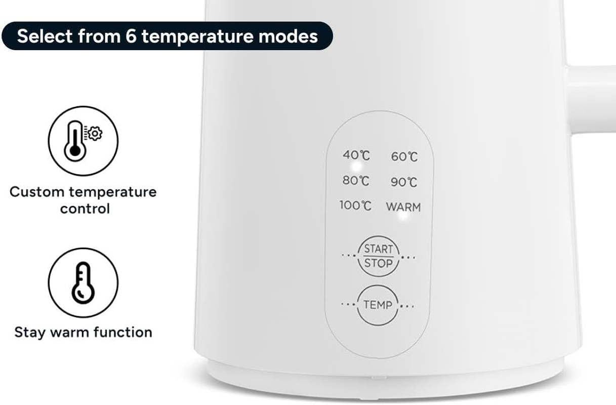 Kogan 1.5L Double Wall Kettle with Temperature Control - KA15KETSTBA image number 5