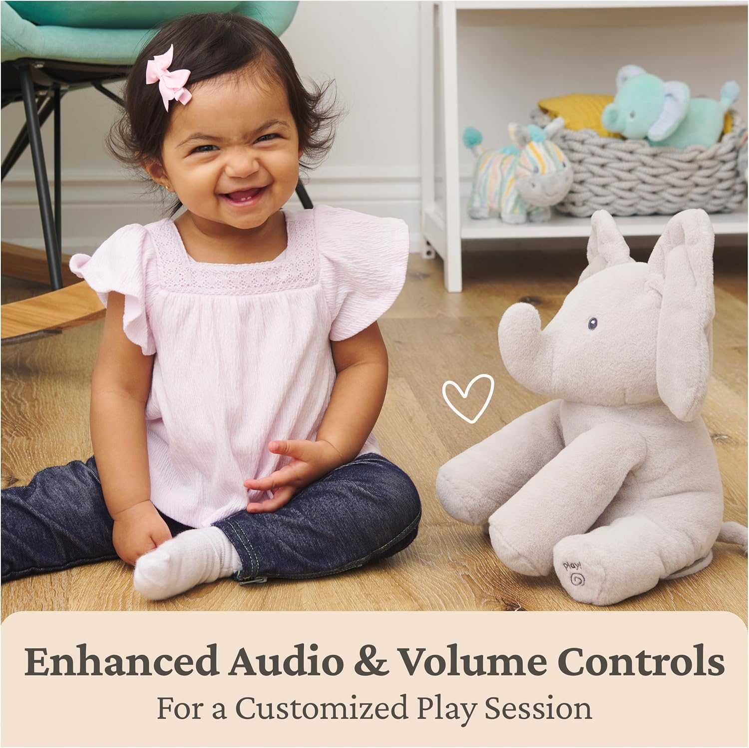 GUND Animated Flappy the Elephant Stuffed Animal Plush, Gray, 12 Inch (4053934) image number 1